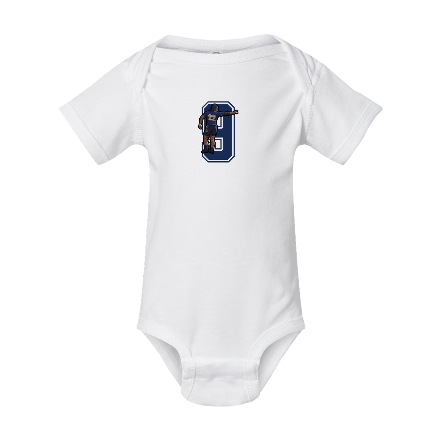 Baby Onesie — Number in White