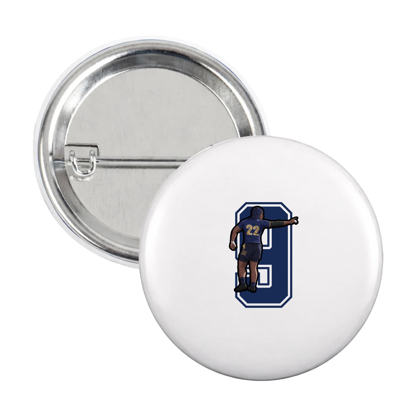 Game Day Button — Number in White