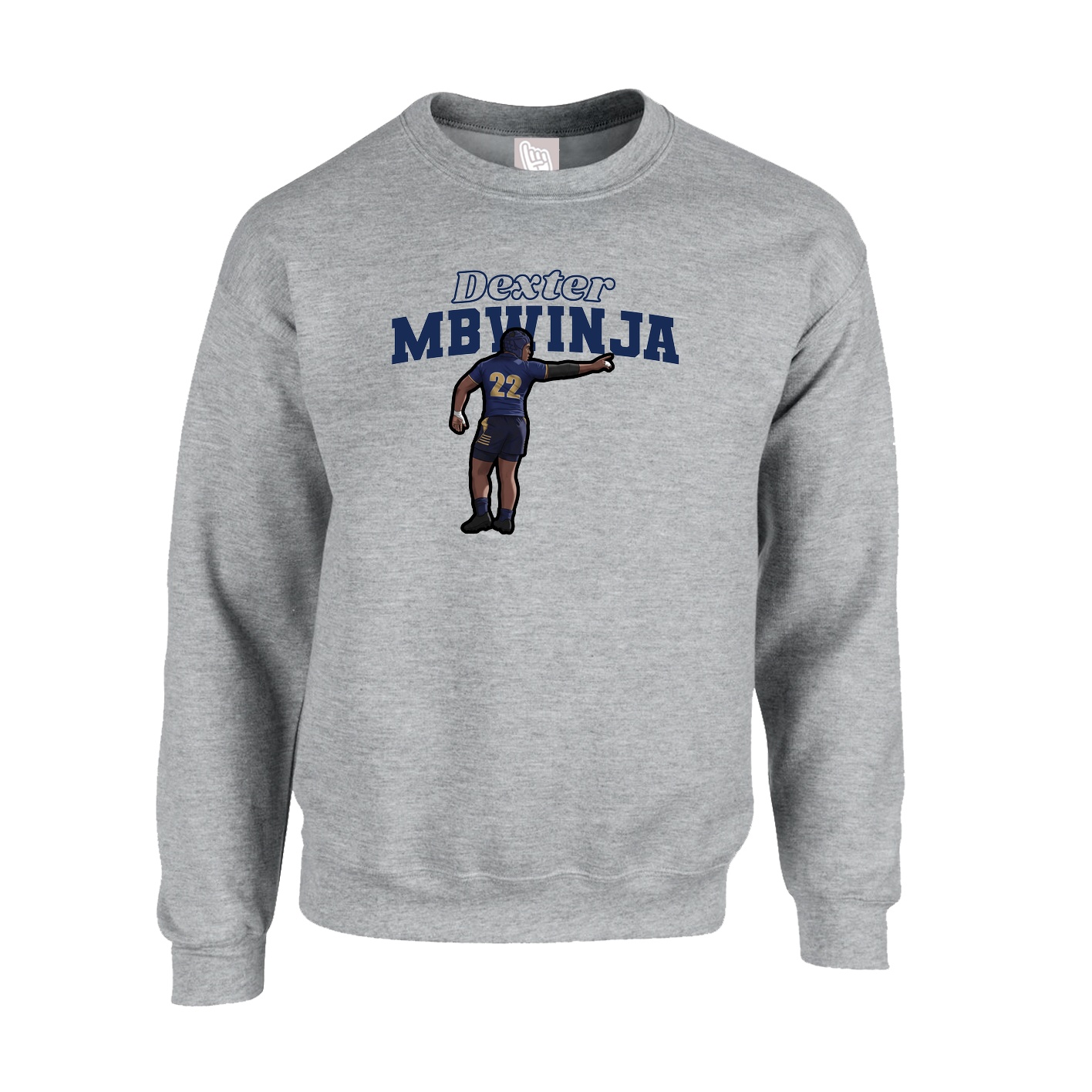 Fleece Crew — Name Arch in Grey