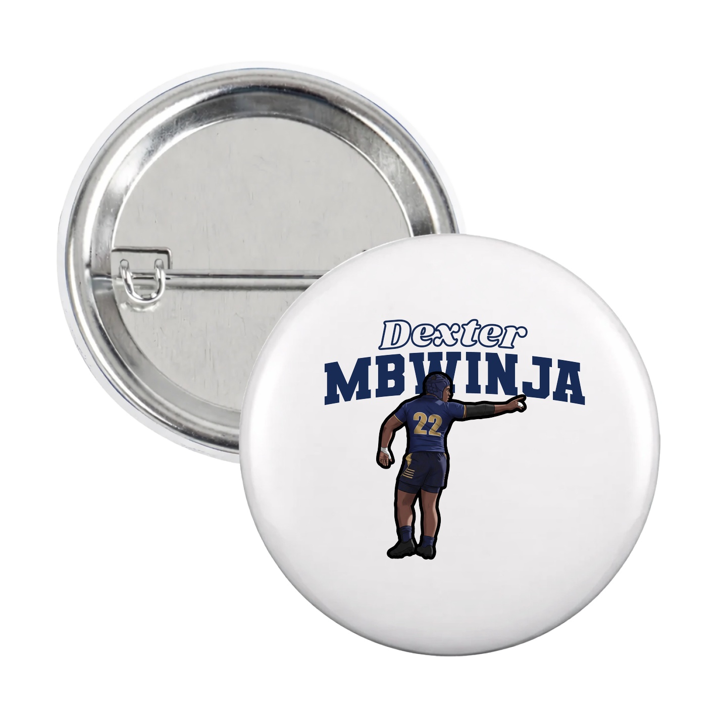 Game Day Button — Name Arch in White
