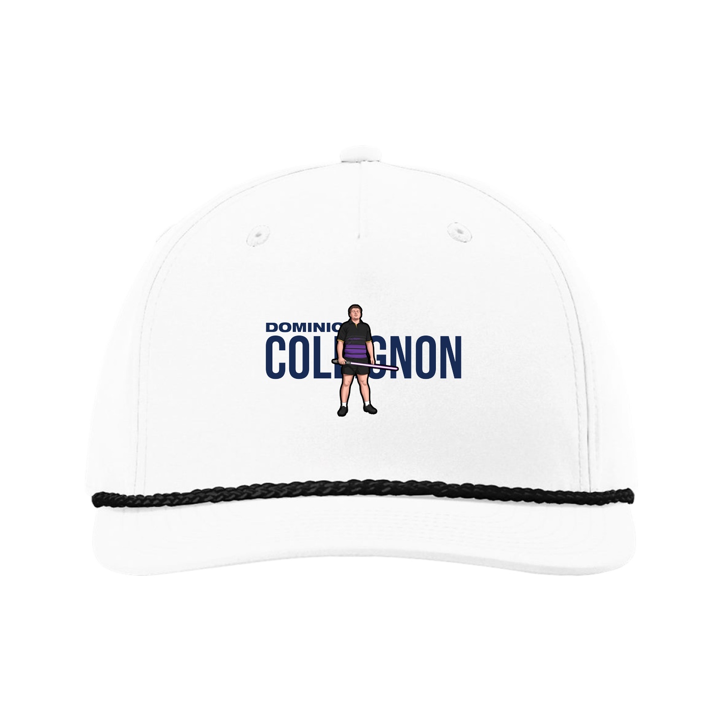 Five-Panel Classic Rope Cap — Player Name in White