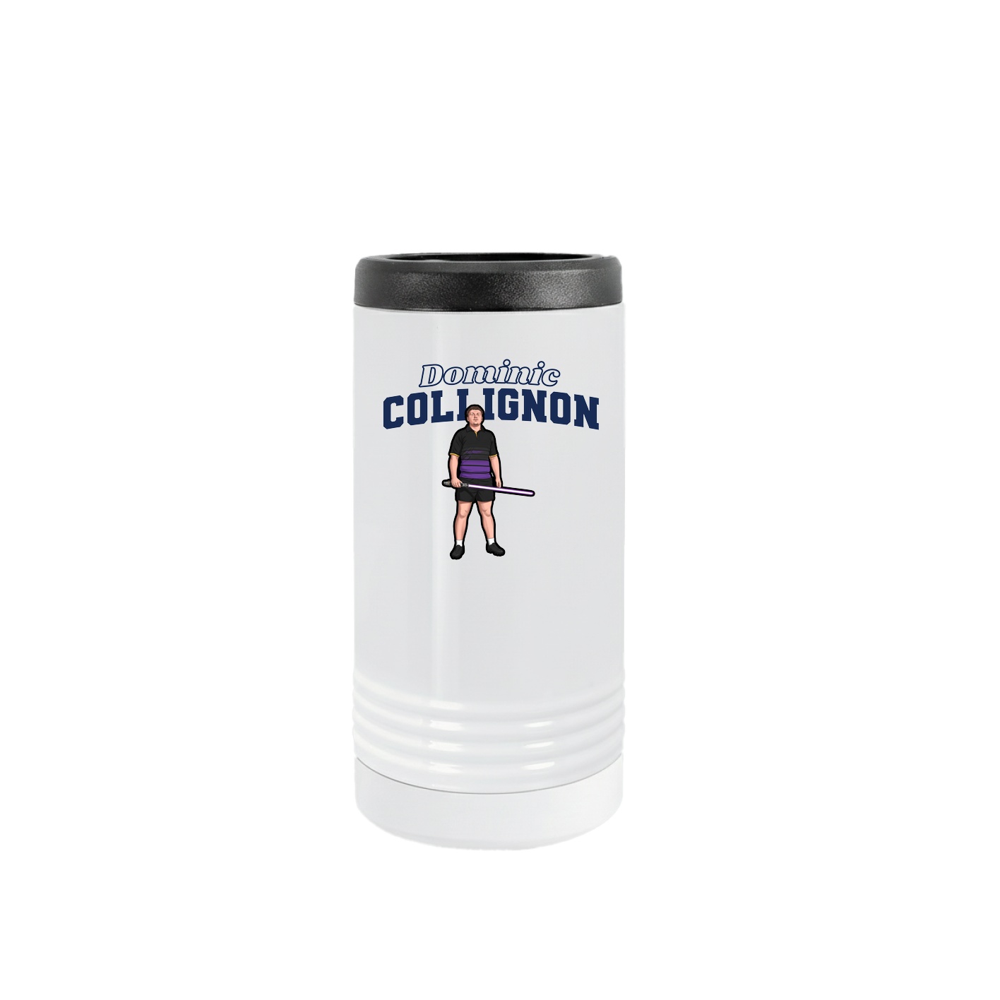 Slim Beverage Holder — Name Arch in White