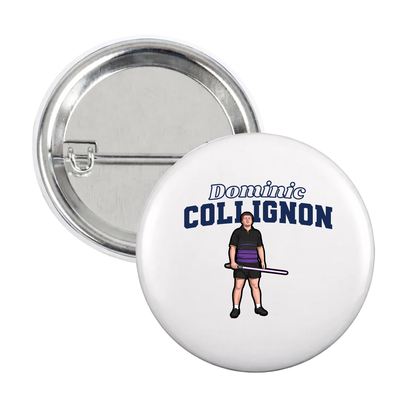 Game Day Button — Name Arch in White