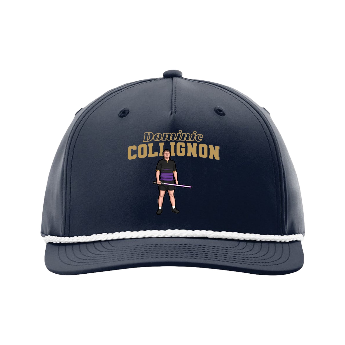 Five-Panel Classic Rope Cap — Name Arch in Navy