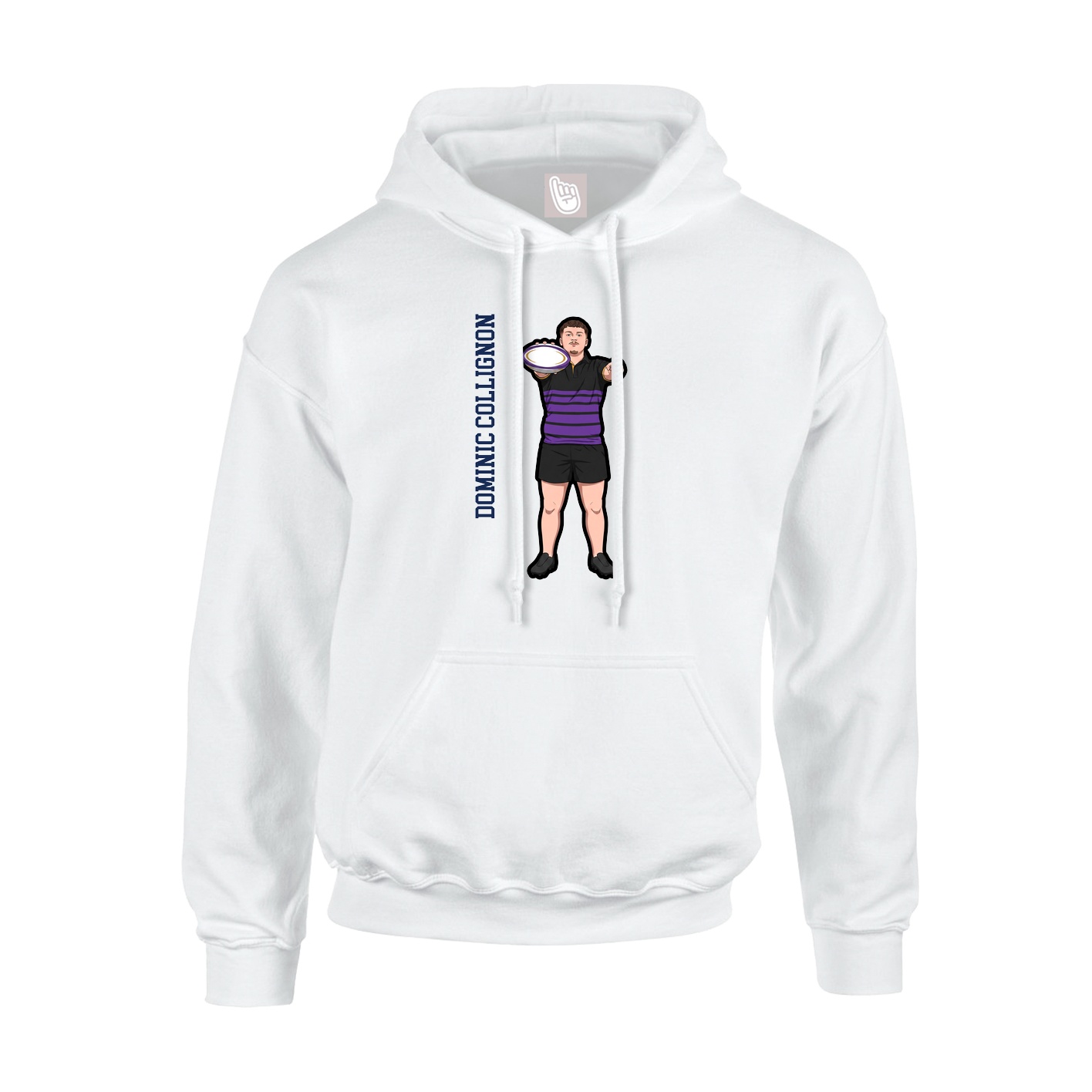Youth Hoodie — Name Vertical in White