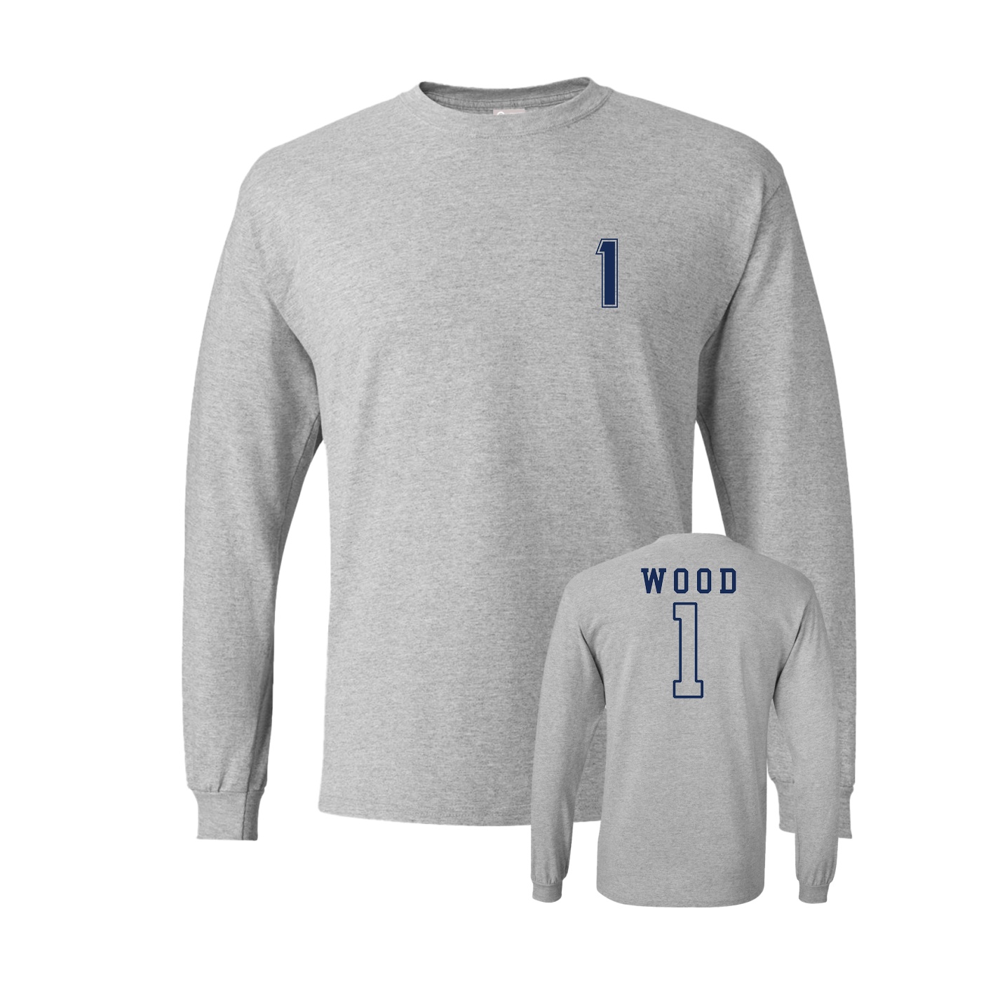Long Sleeve Tee — Chest Back in Grey
