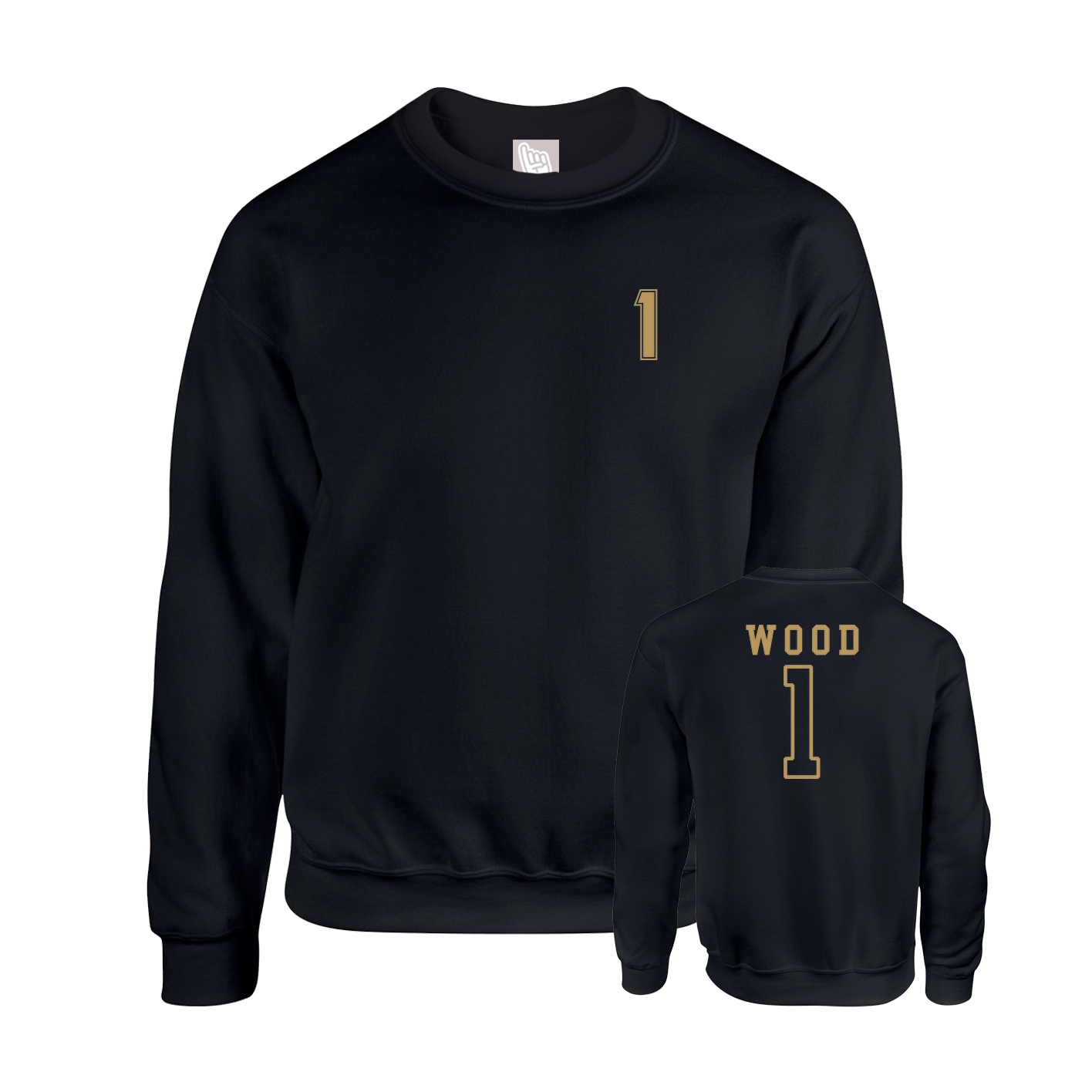 Fleece Crew — Chest Back in Black