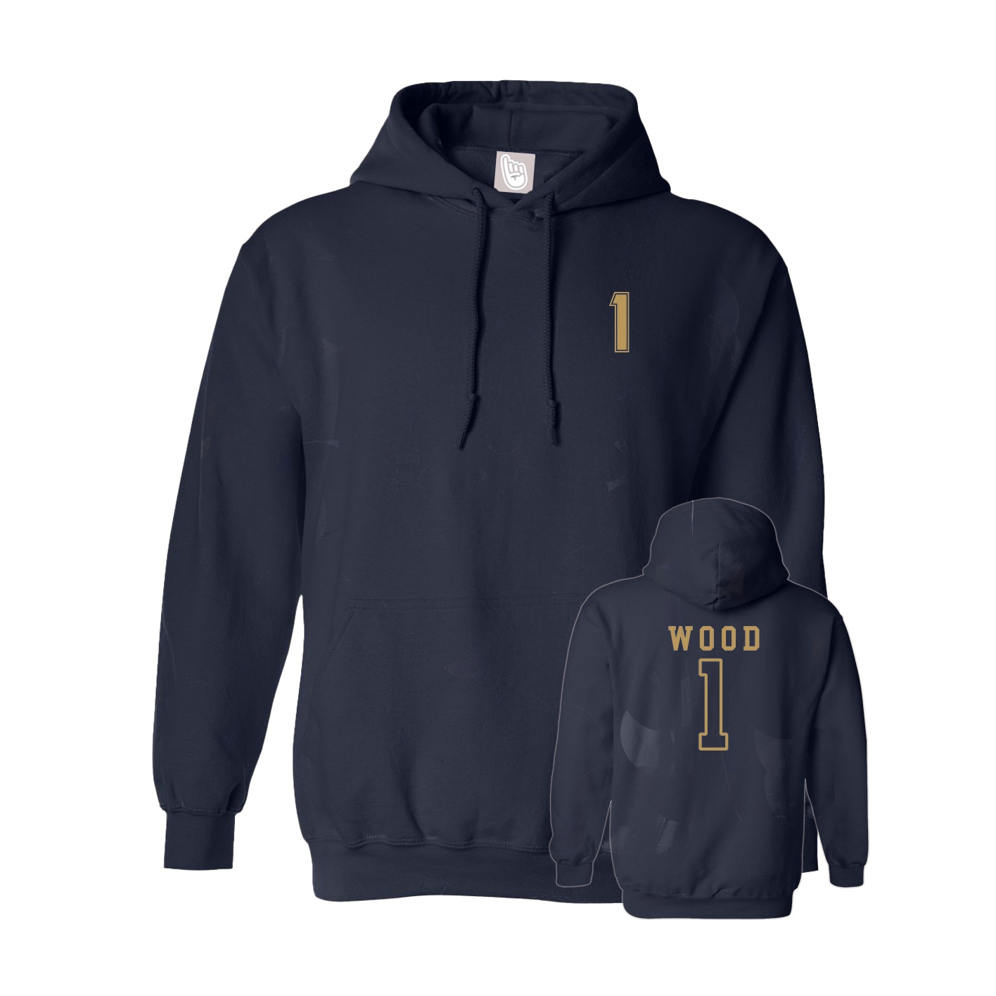 Youth Hoodie — Chest Back in Navy