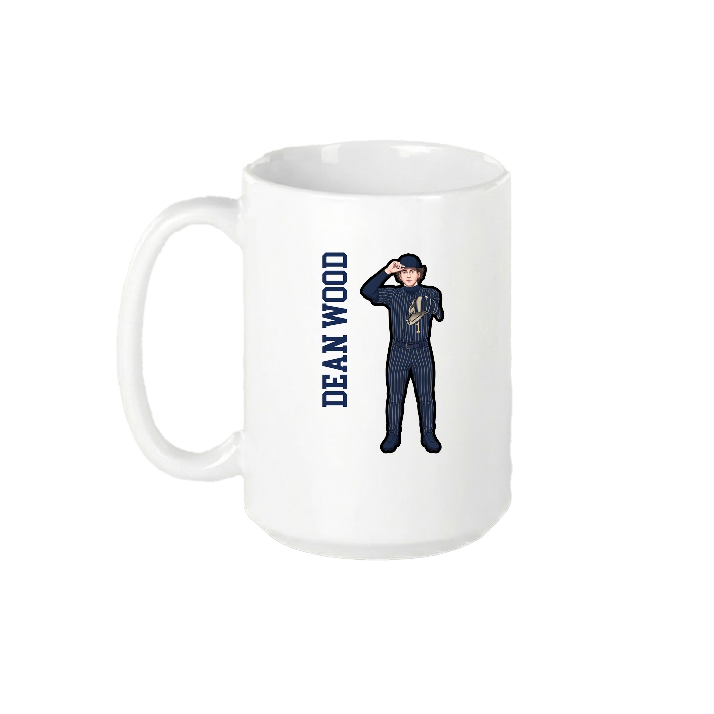 15oz Coffee Mug — Name Vertical in White