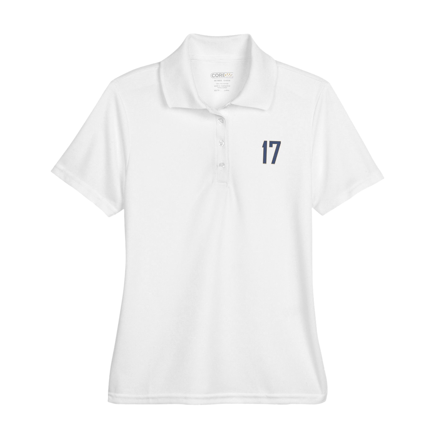 Womens Performance Polo — Front Shirsy in White