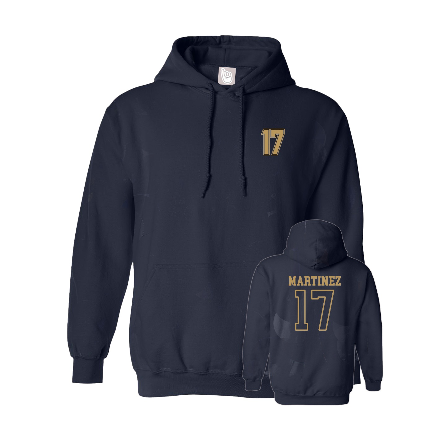 Hoodie — Chest Back in Navy