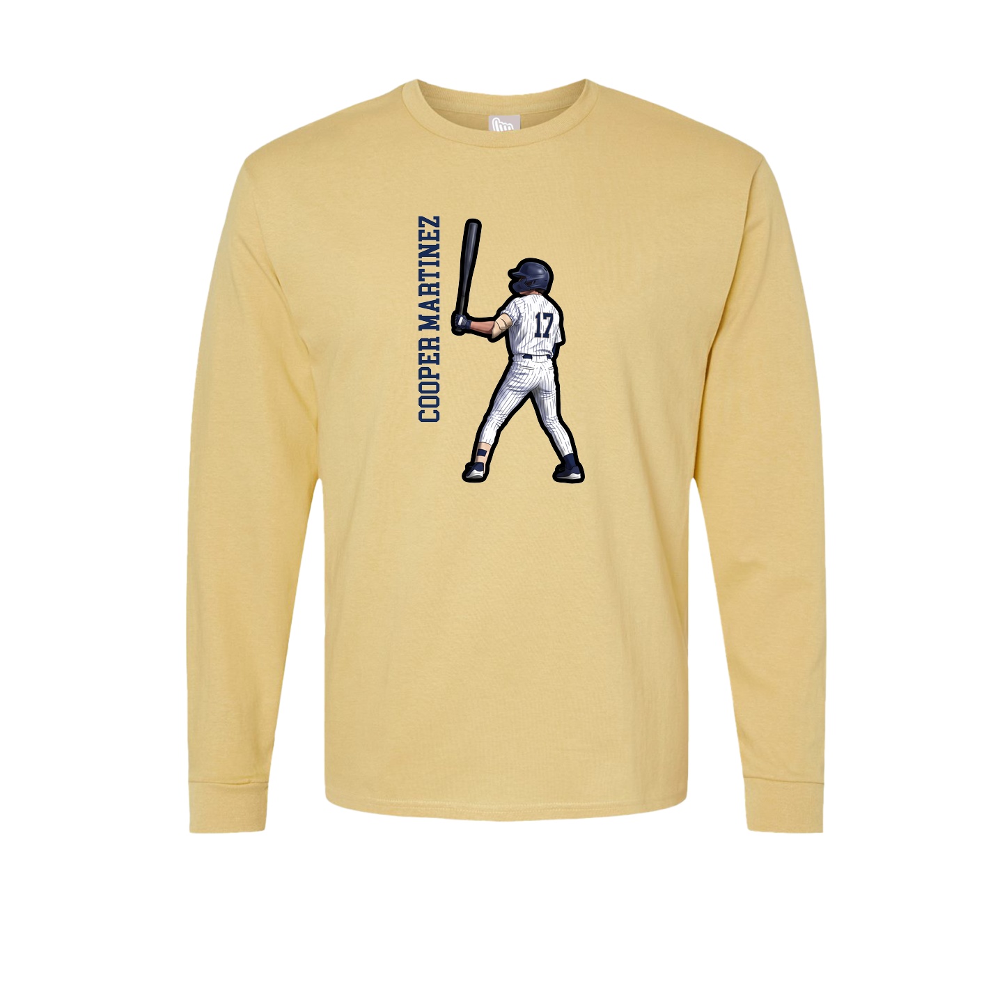 Long Sleeve Tee — Name Vertical in Vegas Gold