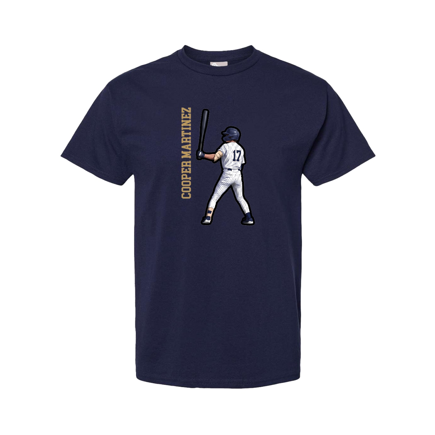 Youth Tee — Name Vertical in Navy