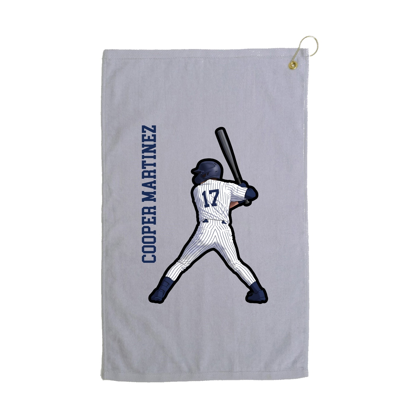 Golf Towel — Name Vertical in Grey