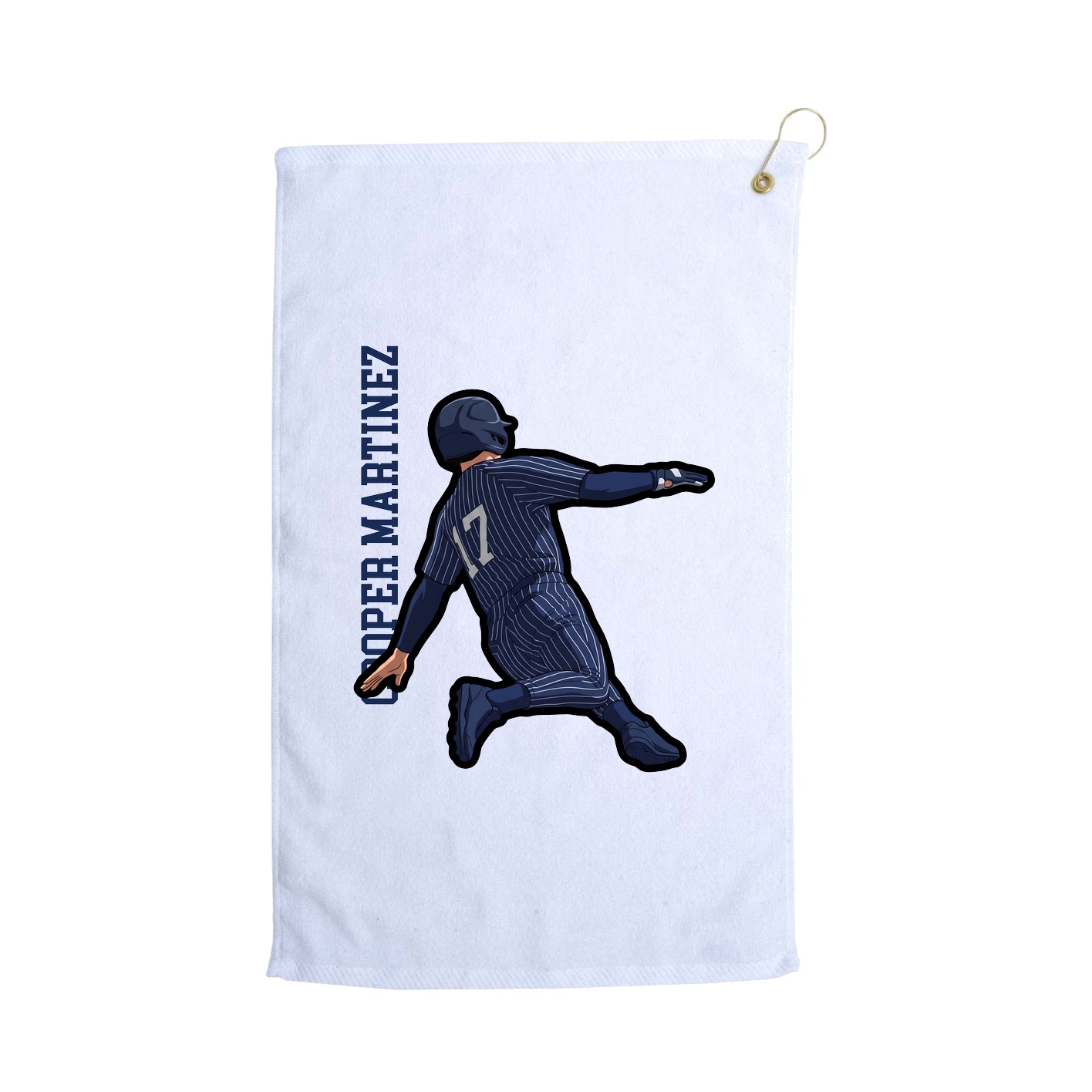 Golf Towel — Name Vertical in White