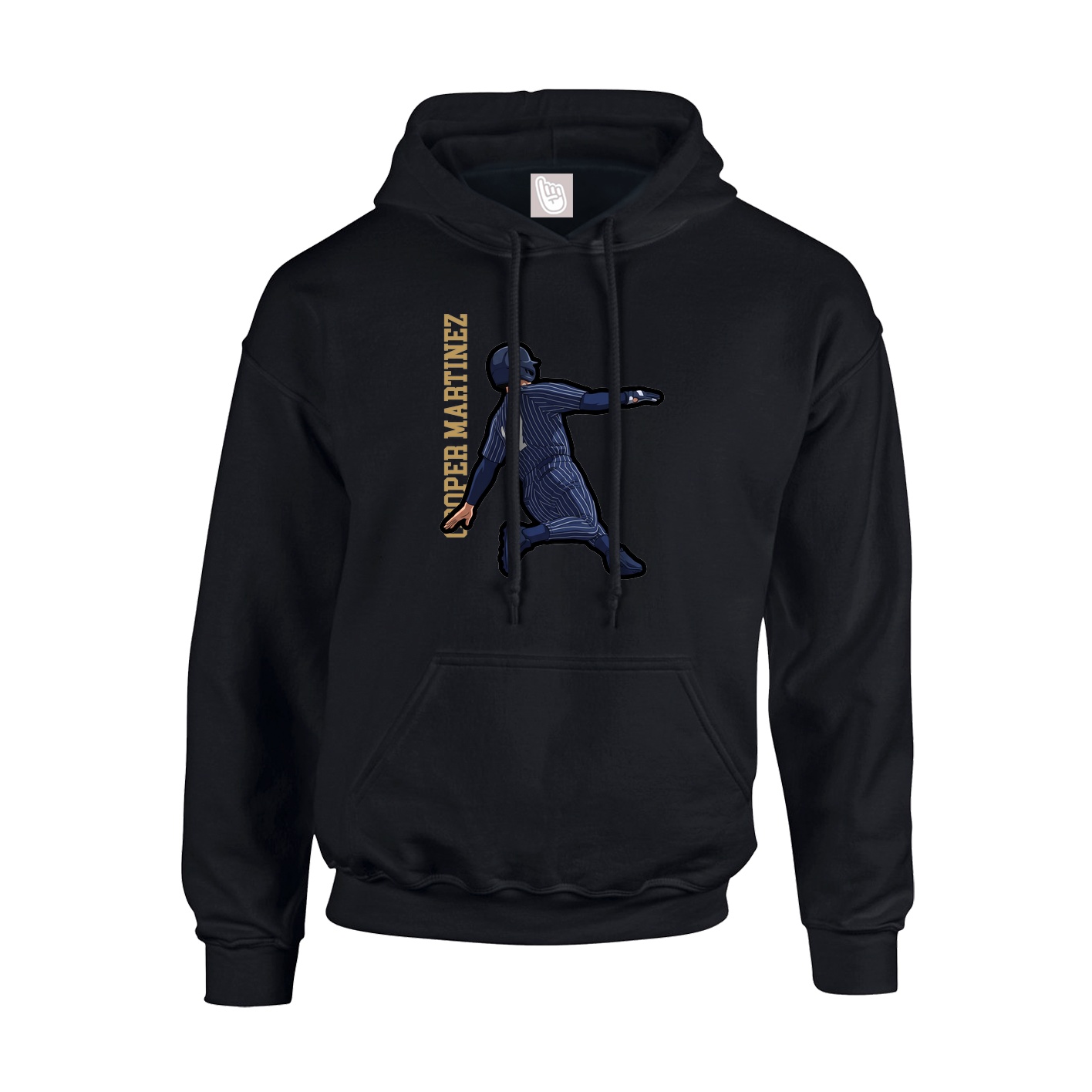 Youth Hoodie — Name Vertical in Black