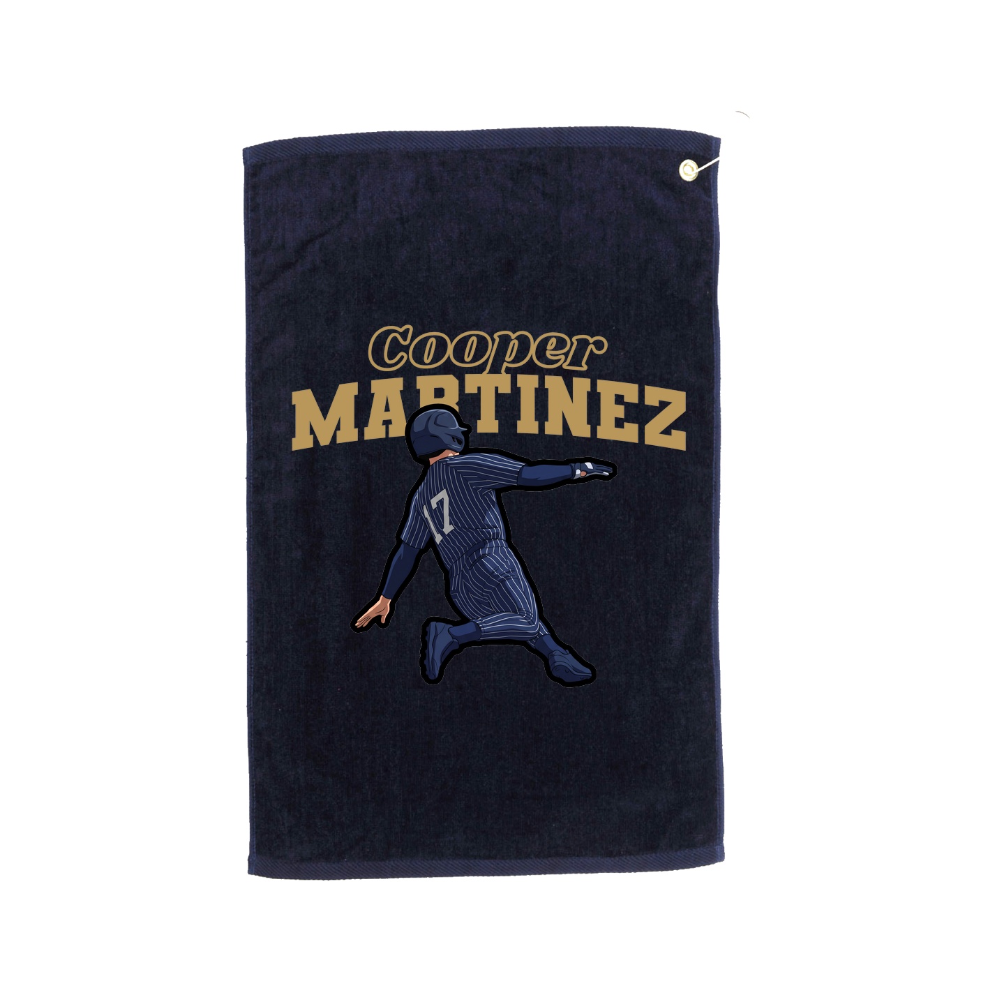 Golf Towel — Name Arch in Navy