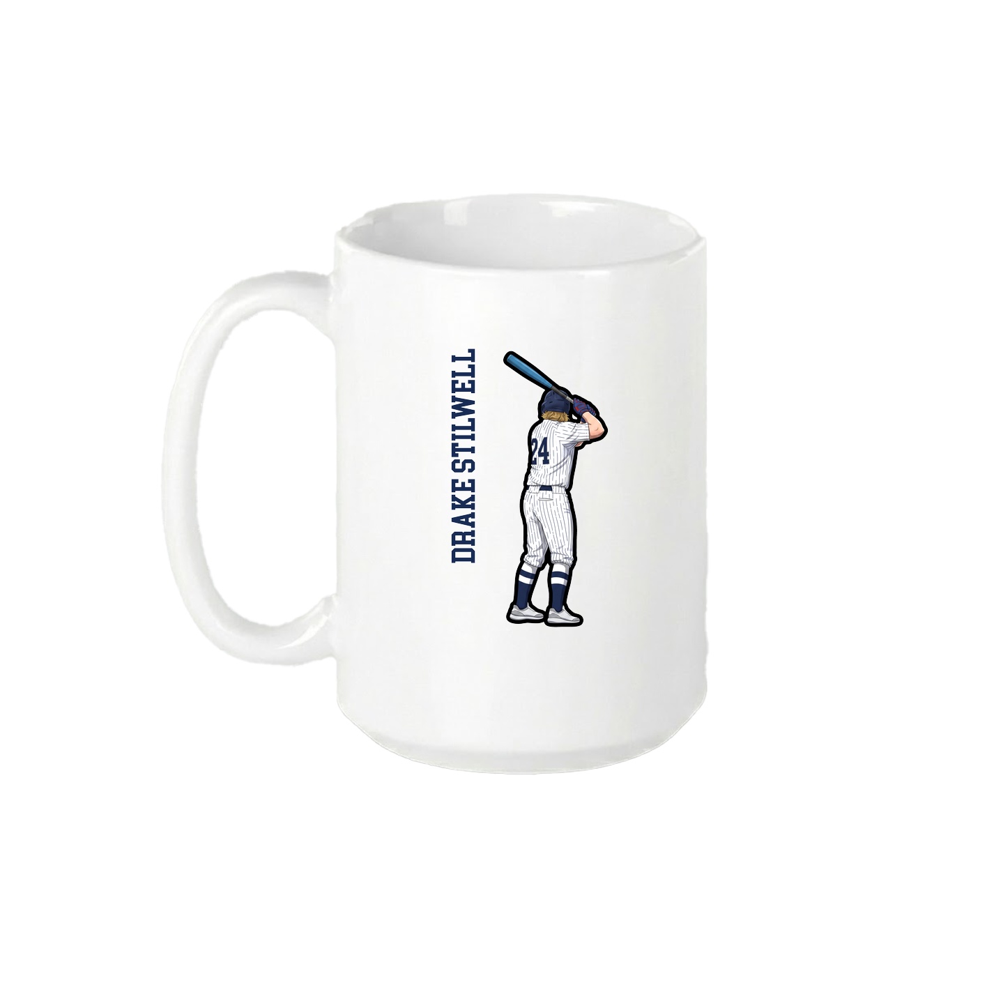 15oz Coffee Mug — Name Vertical in White