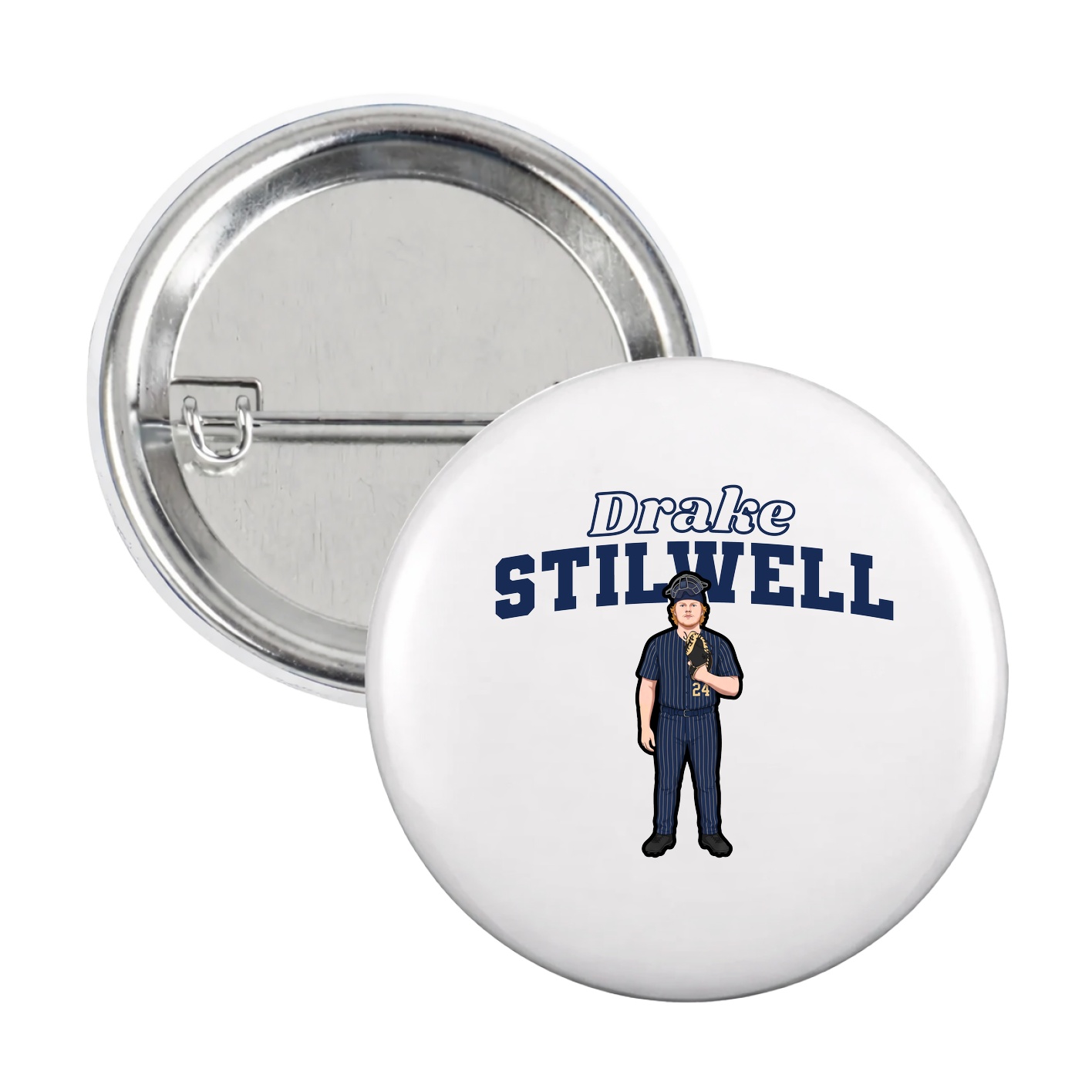 Game Day Button — Name Arch in White