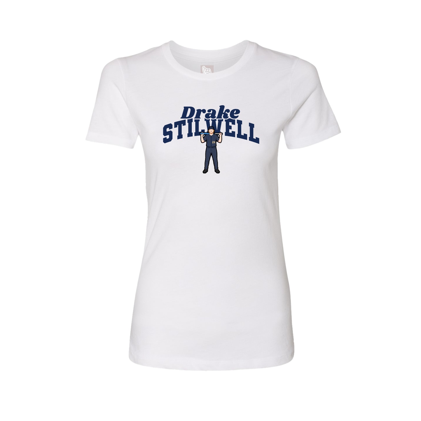 Fitted Women's Tee — Signature Arch in White