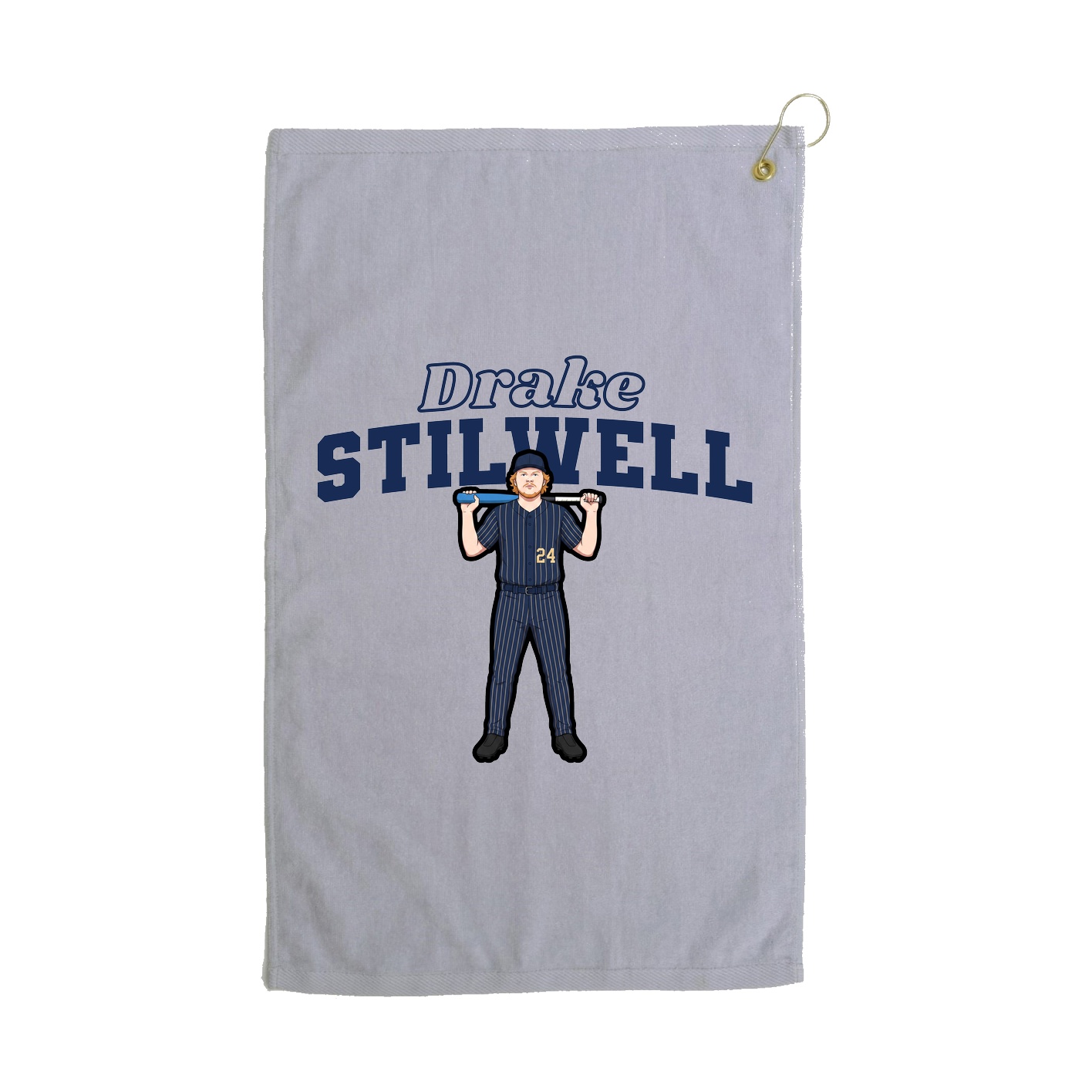 Golf Towel — Name Arch in Grey