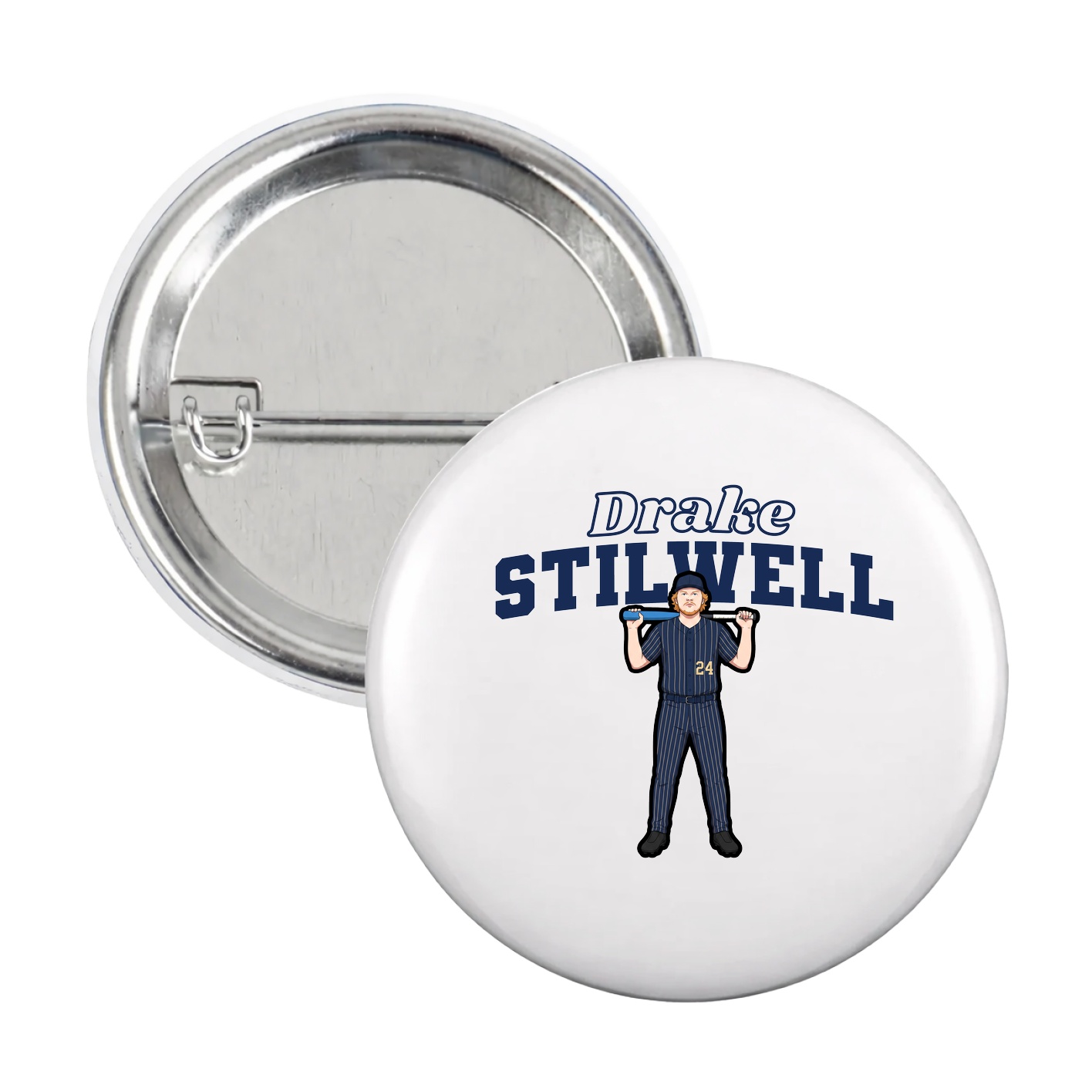 Game Day Button — Name Arch in White