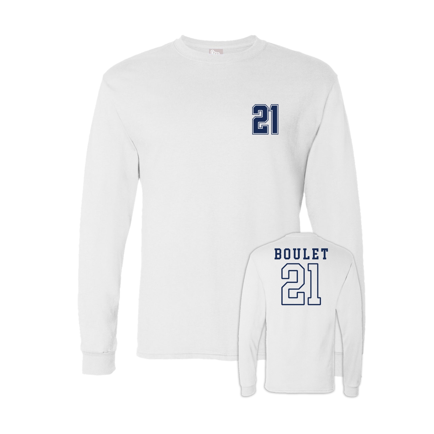 Long Sleeve Tee — Chest Back in White