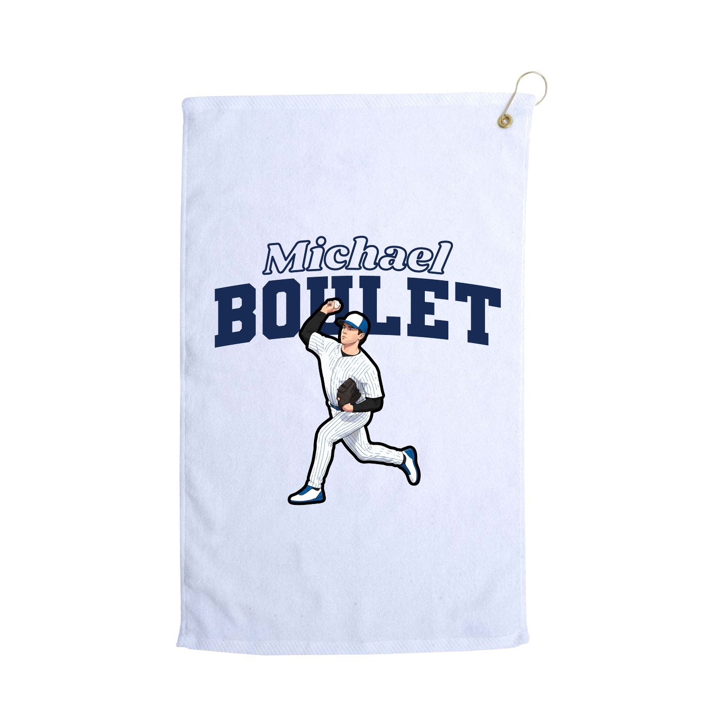 Golf Towel — Name Arch in White