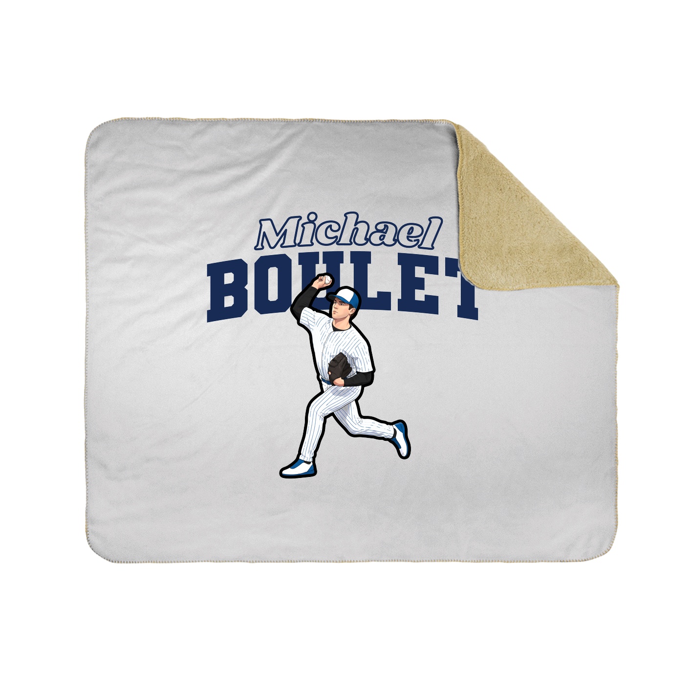 Throw Blanket — Name Arch in White