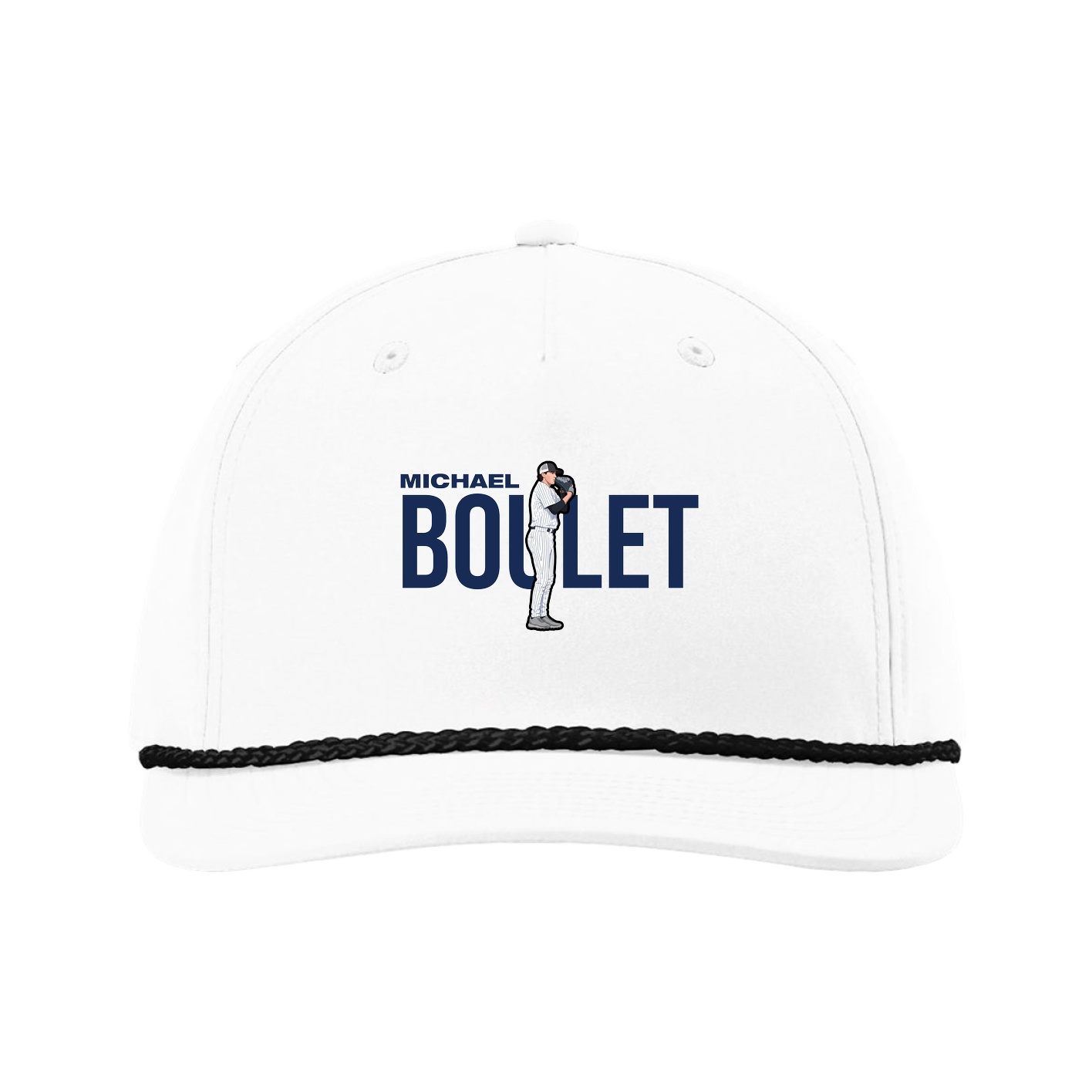 Five-Panel Classic Rope Cap — Player Name in White