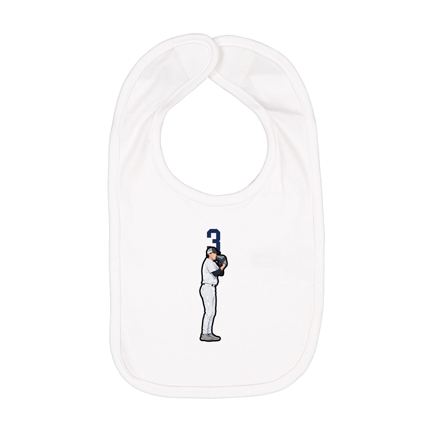 Infant Bib — Number Top in White