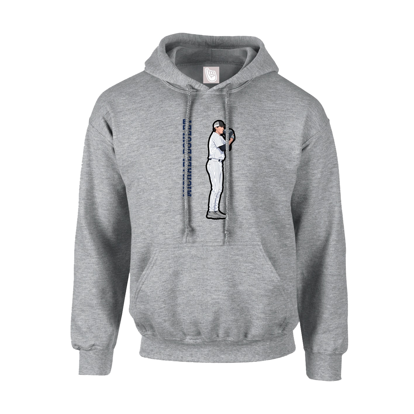 Hoodie — Name Vertical in Grey