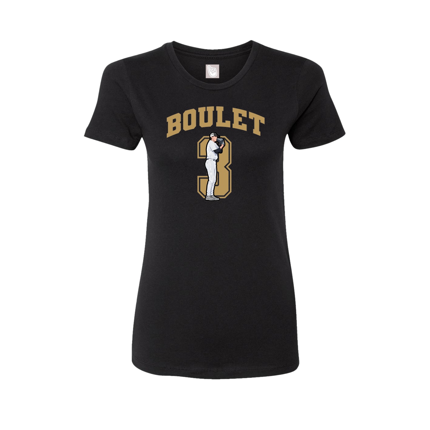 Fitted Women's Tee — Number in Black