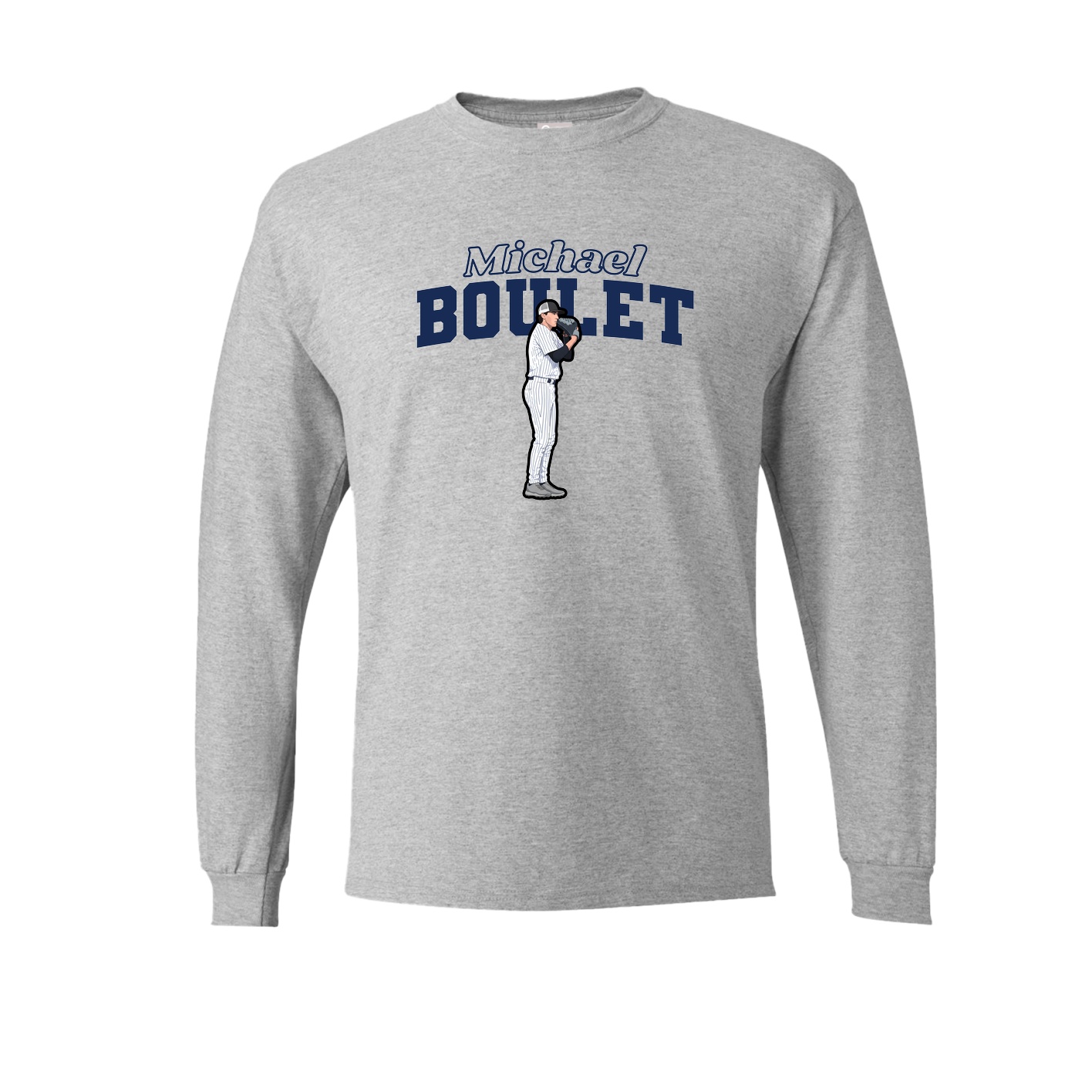 Long Sleeve Tee — Name Arch in Grey