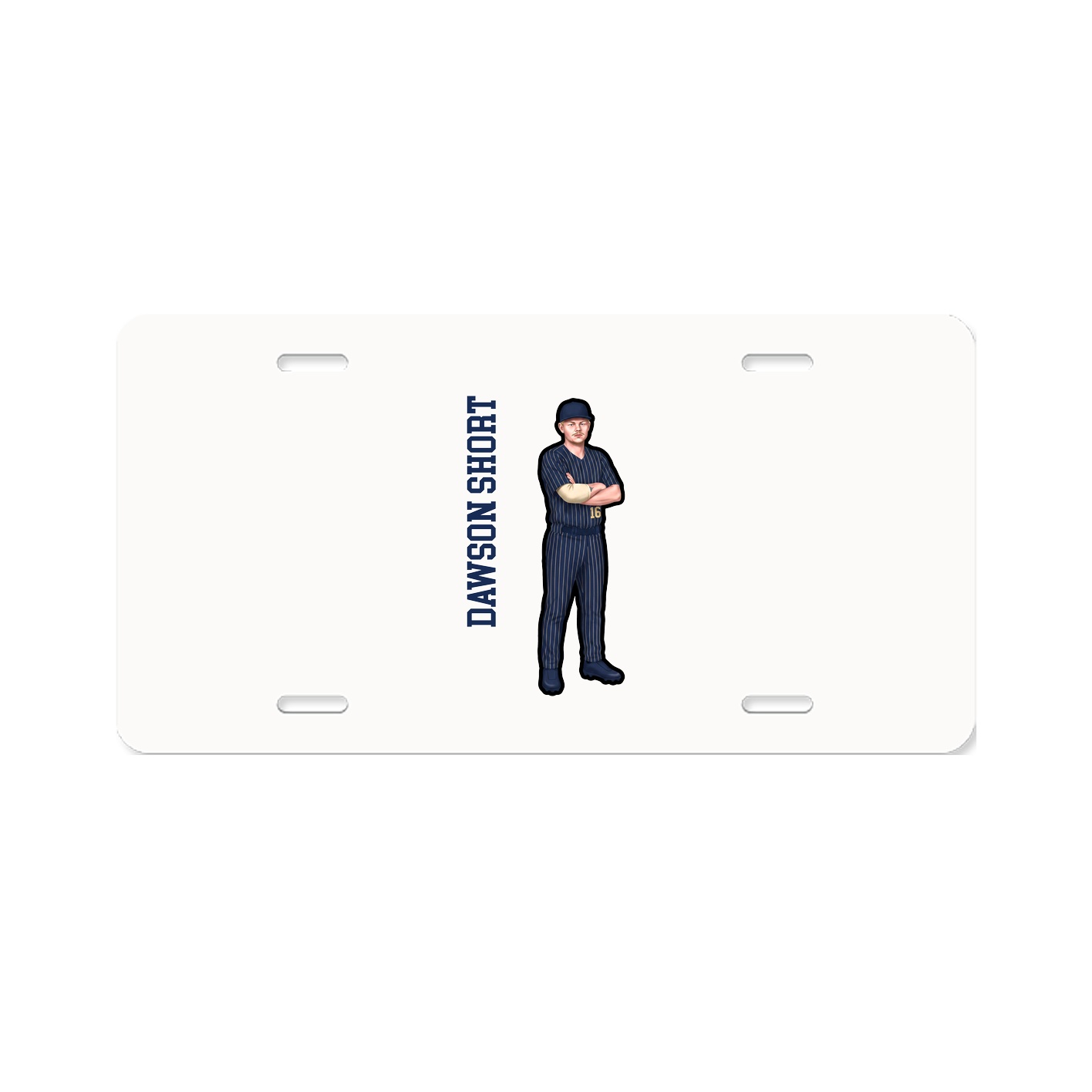 License Plate — Name Vertical in Classic