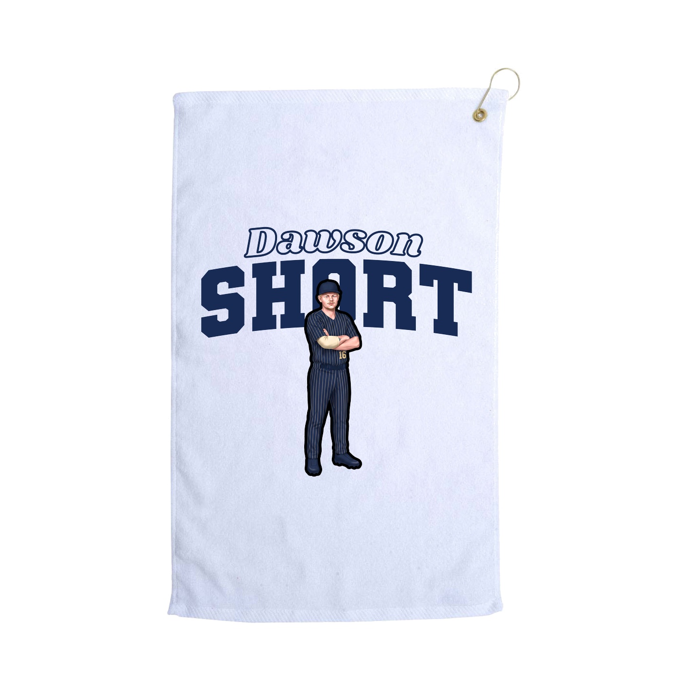 Golf Towel — Name Arch in White