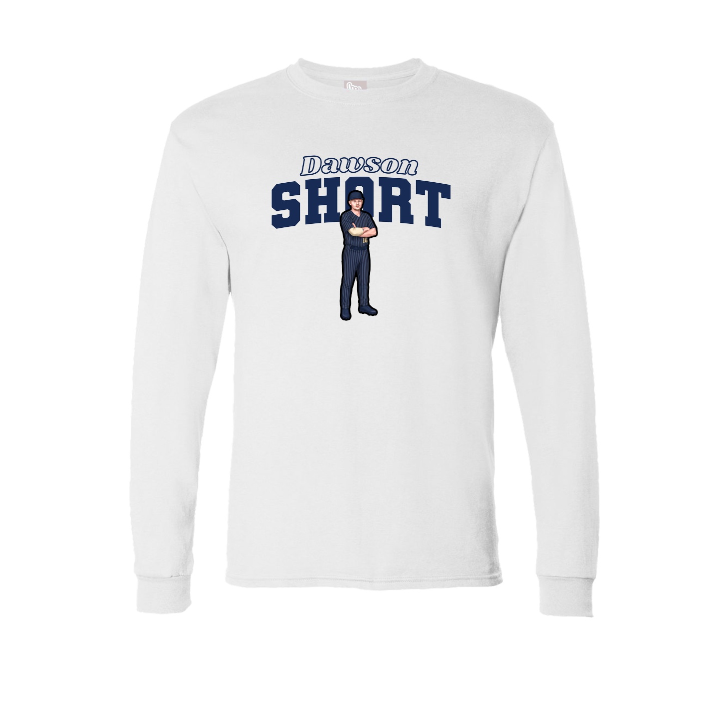 Long Sleeve Tee — Name Arch in White