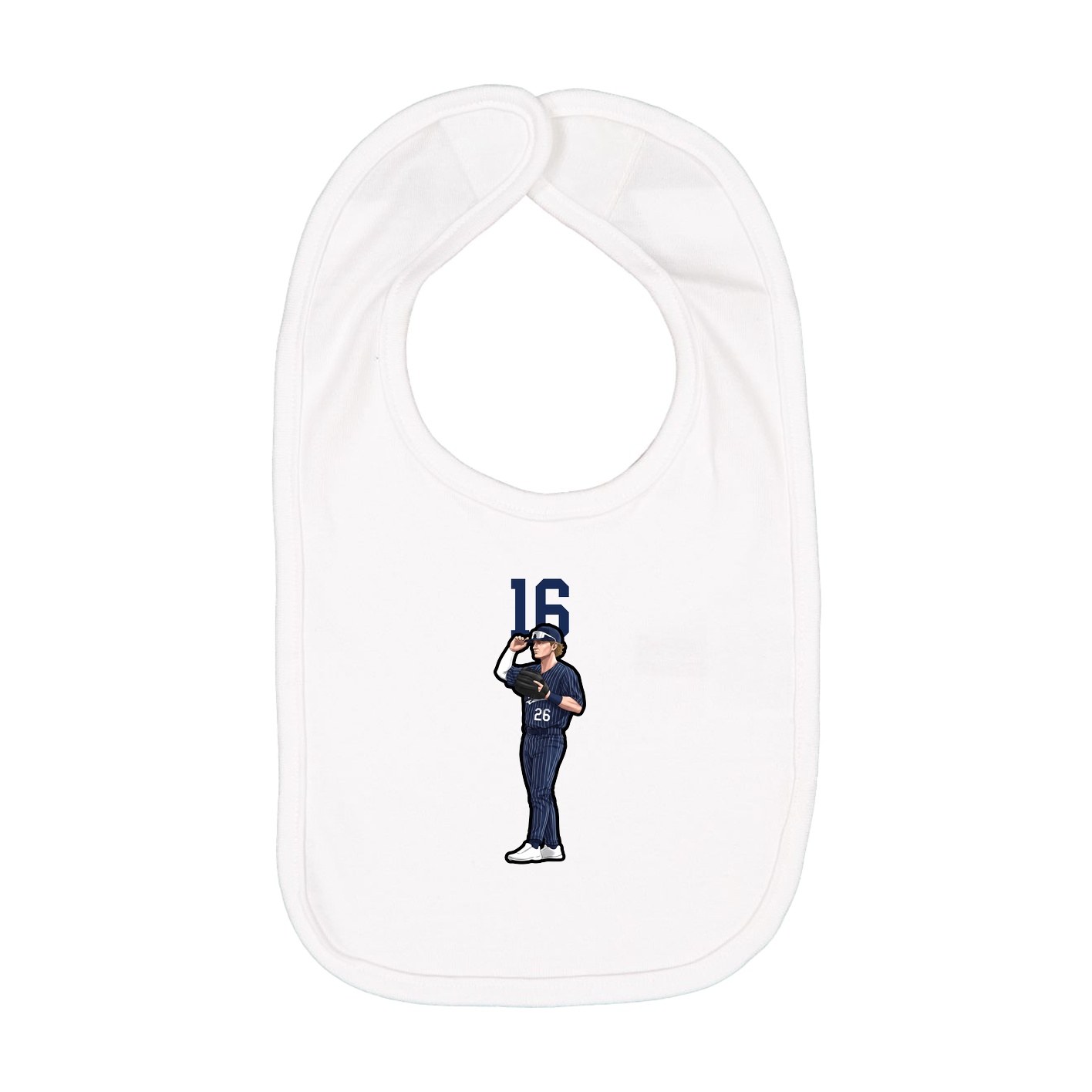 Infant Bib — Number Top in White