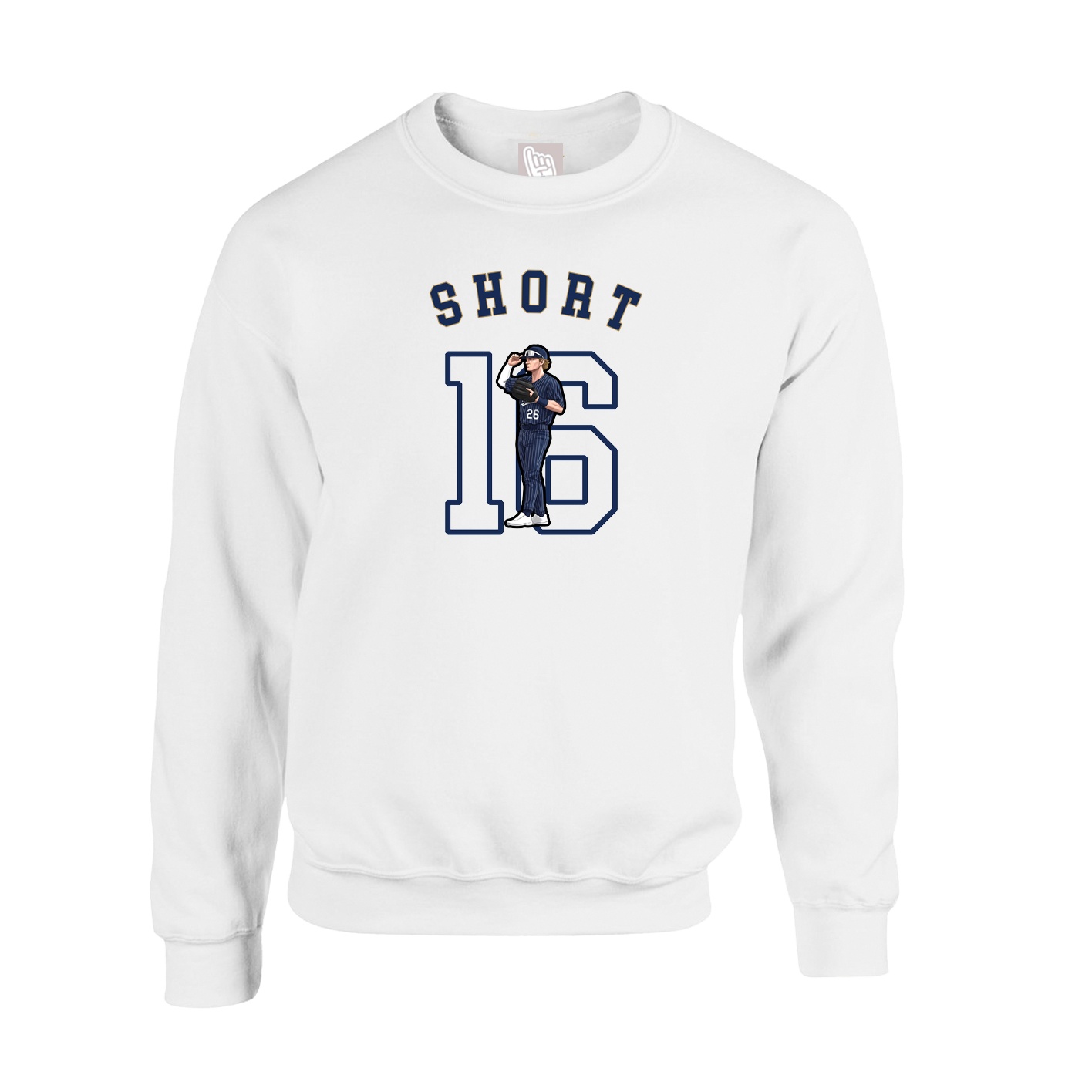 Fleece Crew — Shirsey Arch in White