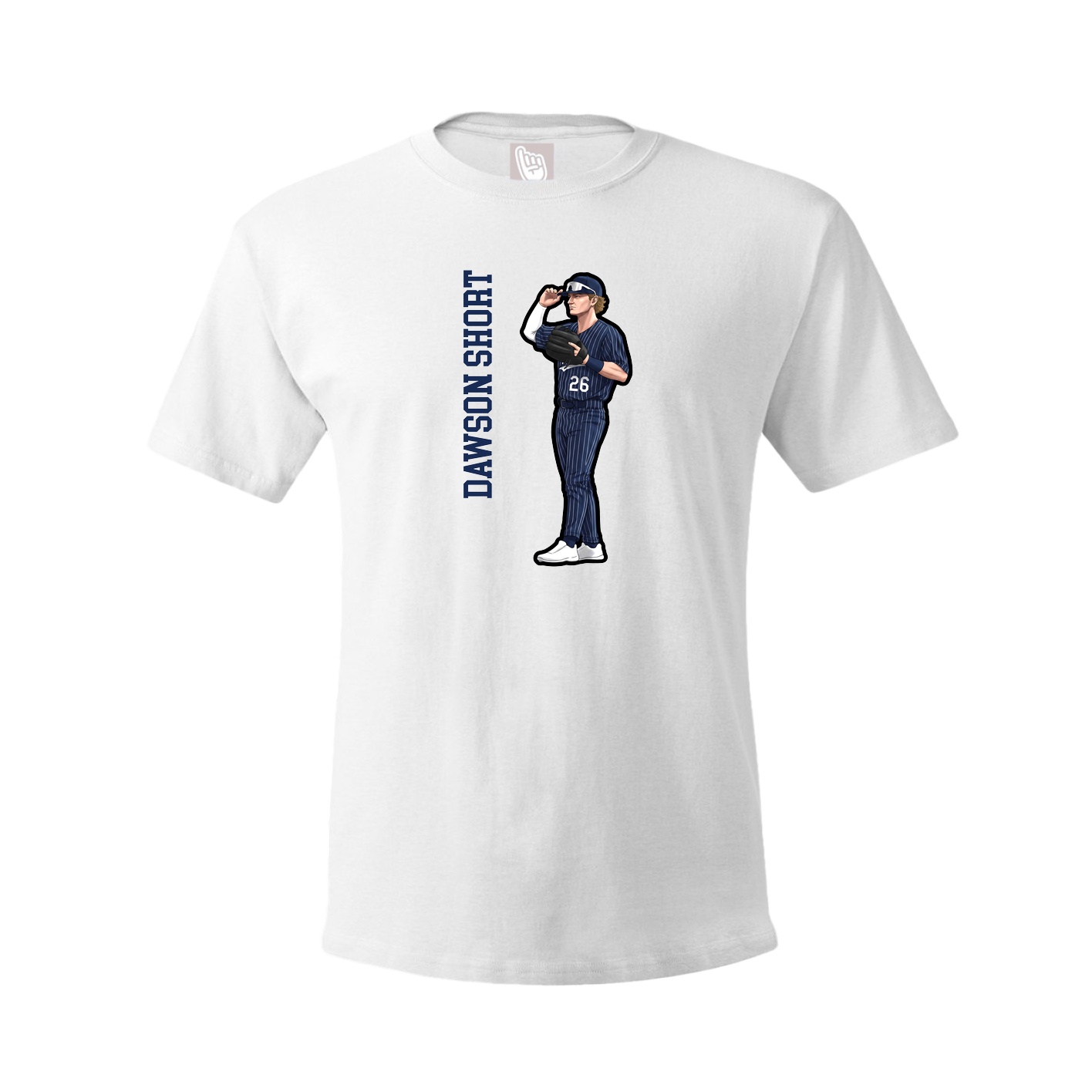 Tee — Name Vertical in White