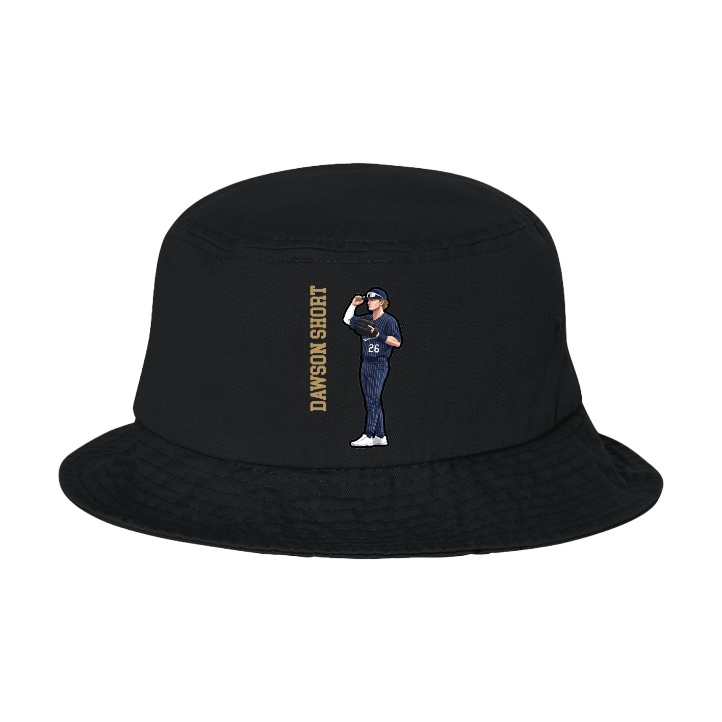 Bucket Cap — Name Vertical in Black