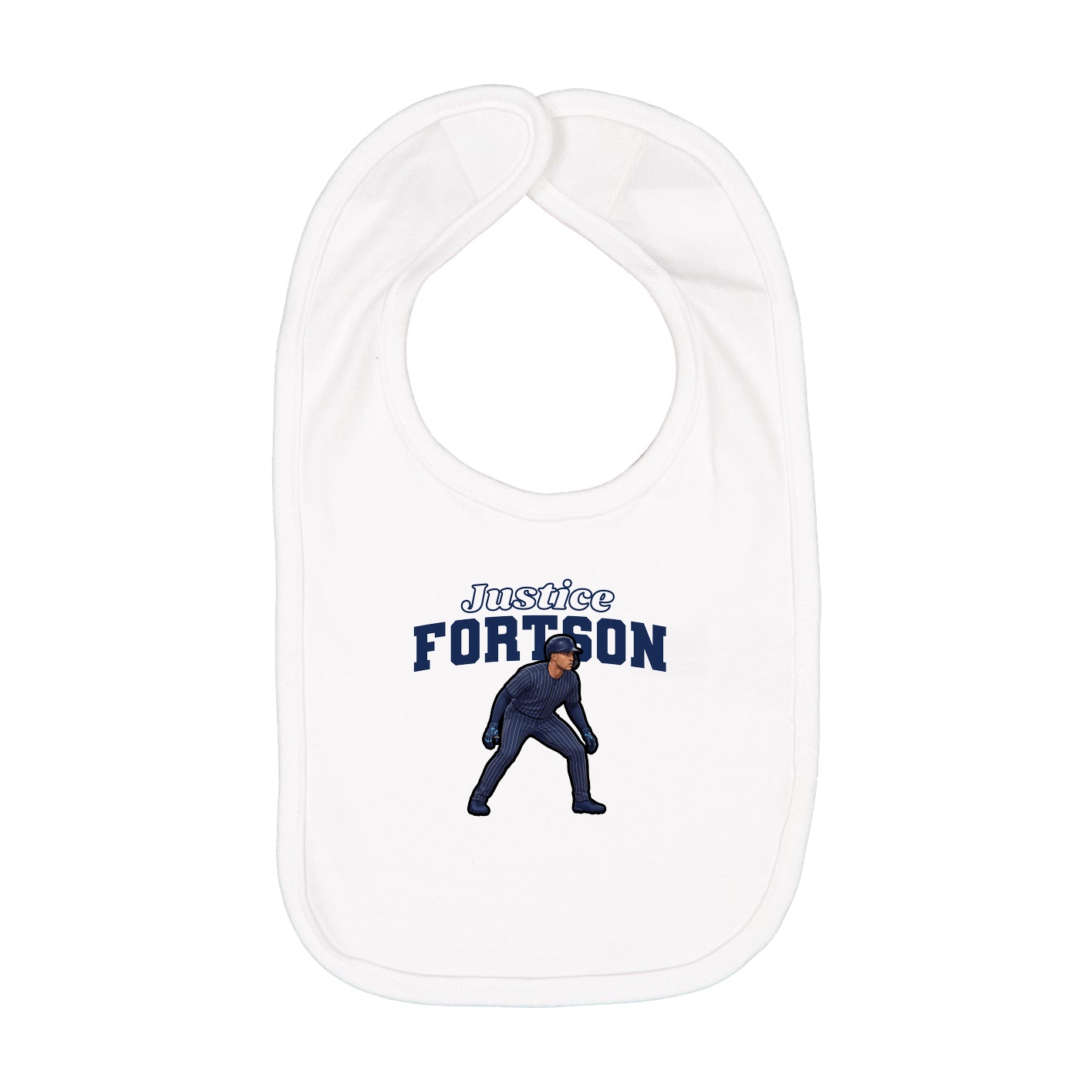 Infant Bib — Name Arch in White