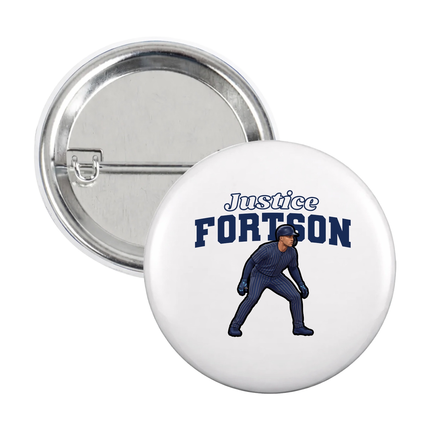 Game Day Button — Name Arch in White