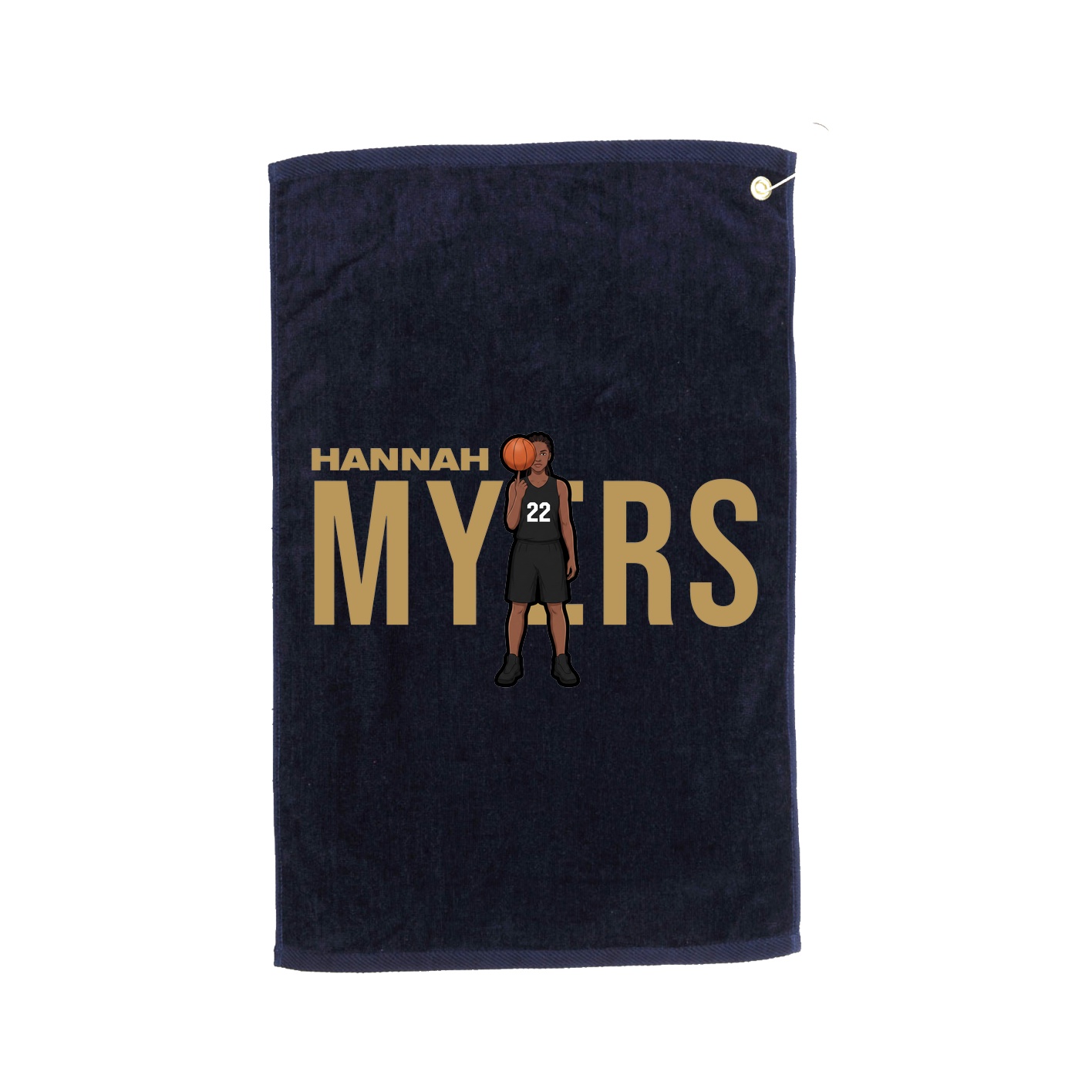 Golf Towel — Player Name in Navy