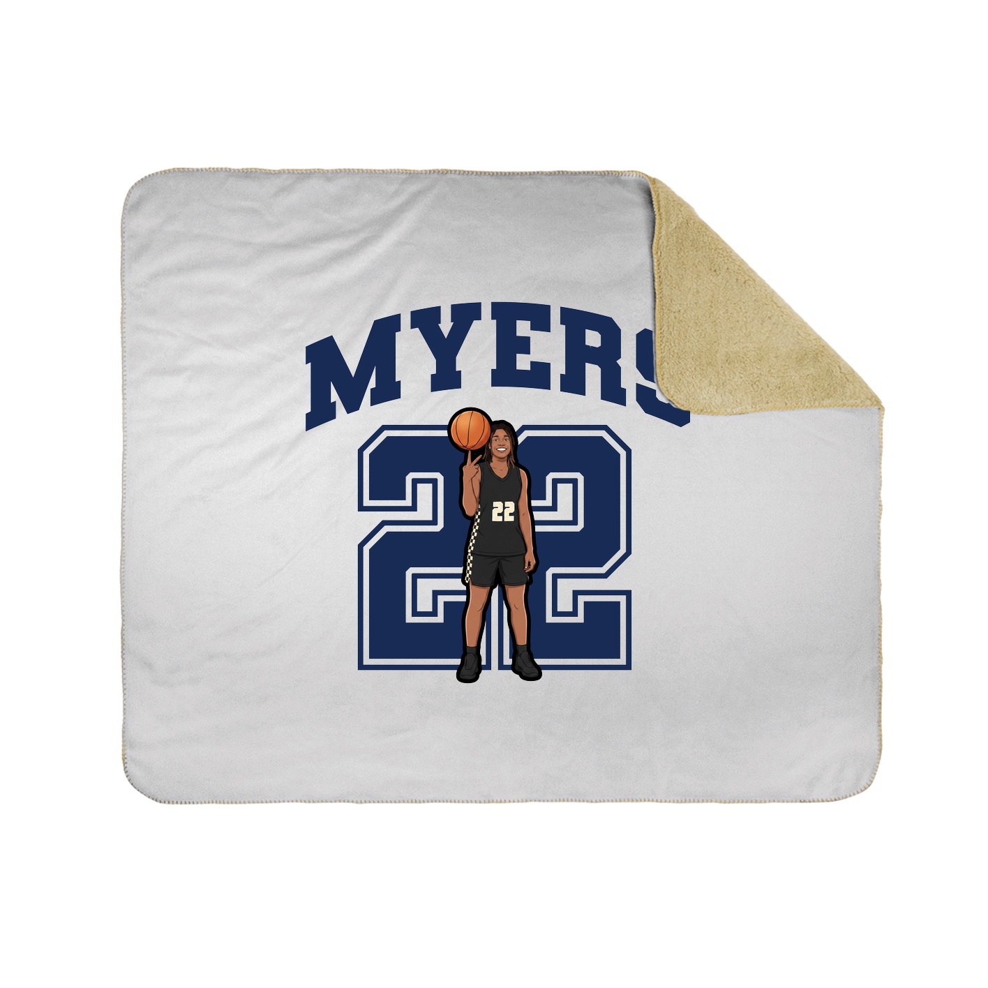 Throw Blanket — Number in White