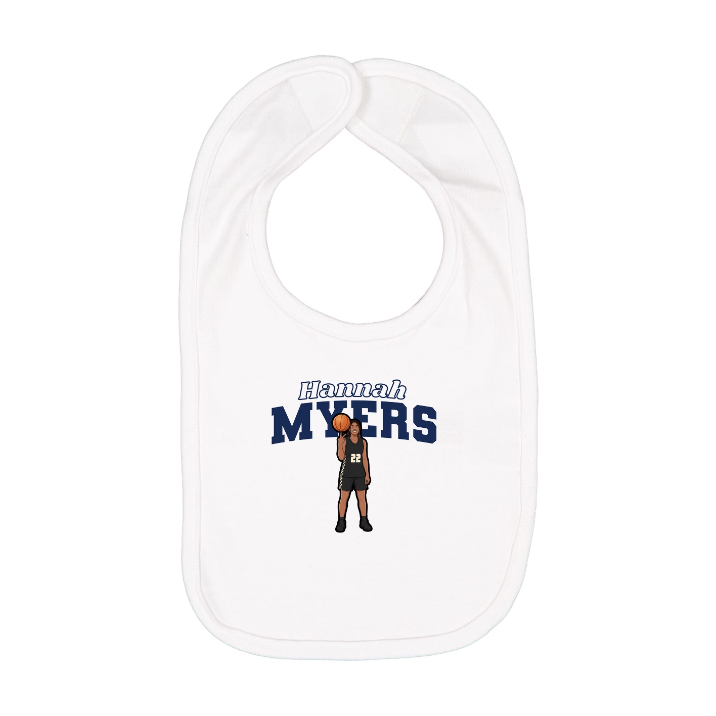 Infant Bib — Name Arch in White