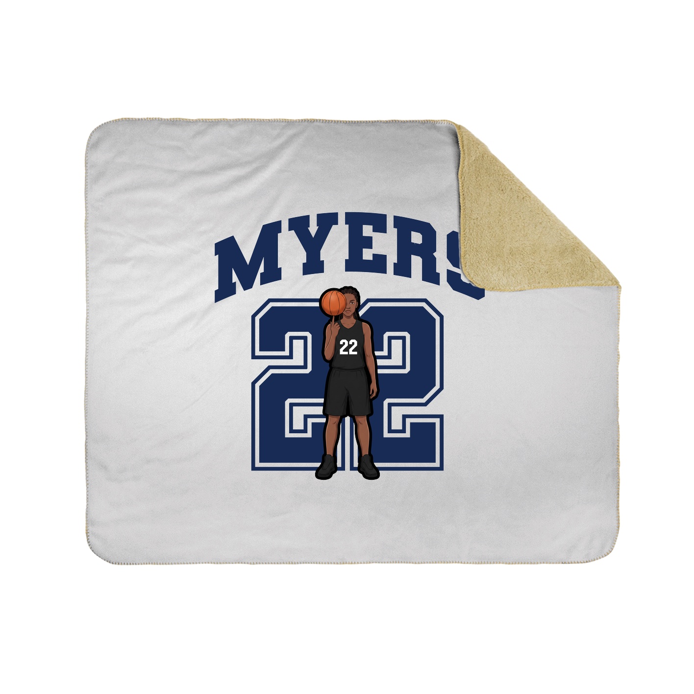 Throw Blanket — Number in White
