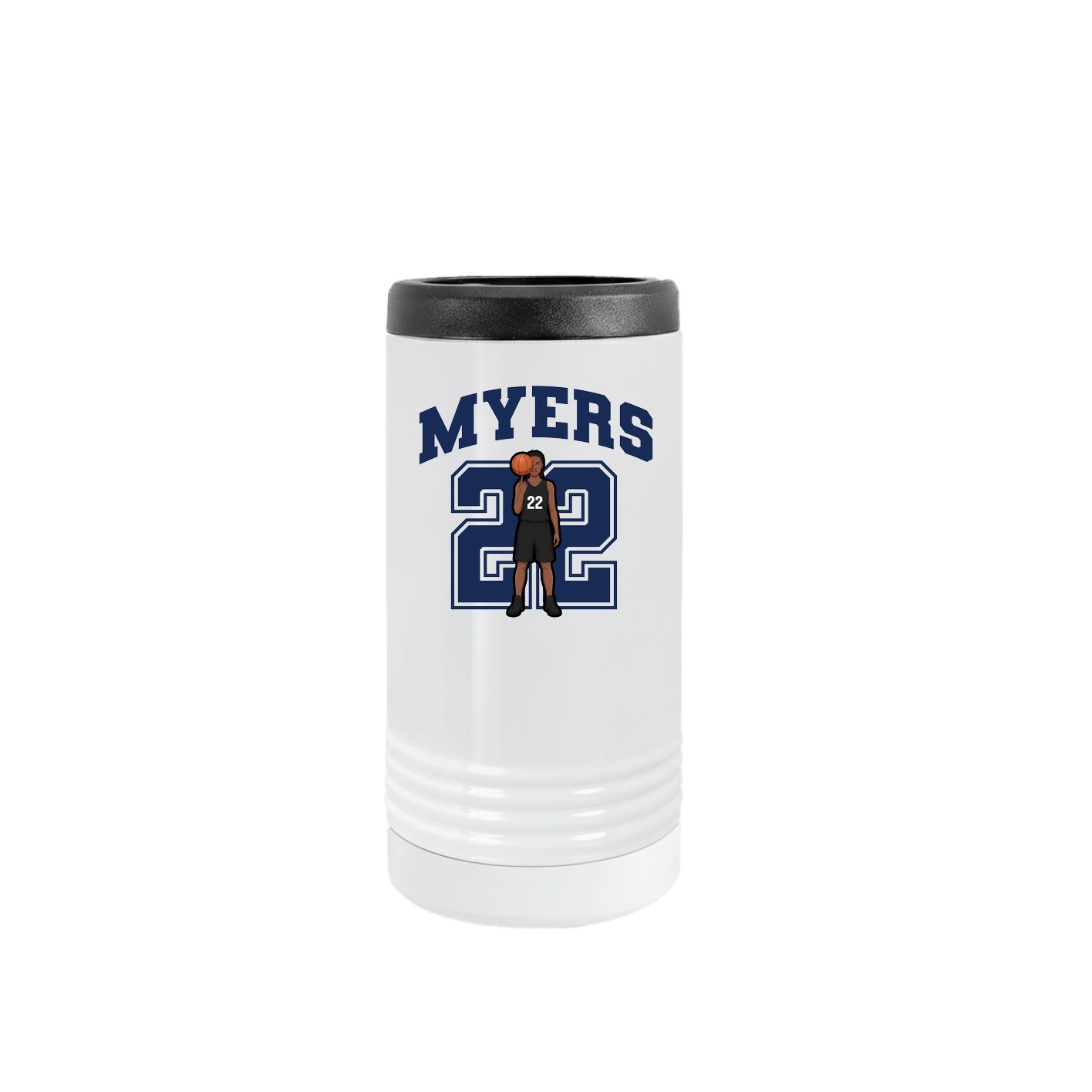 Slim Beverage Holder — Number in White