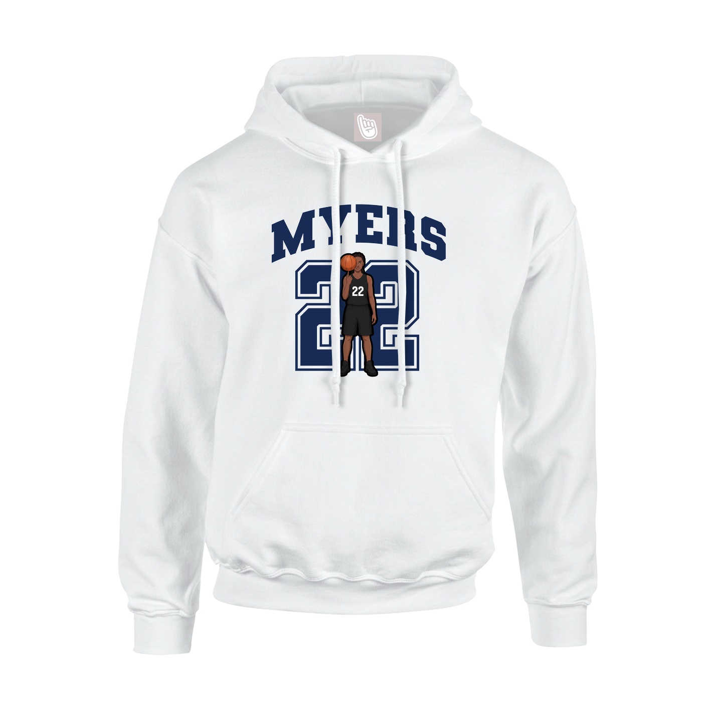 Youth Hoodie — Number in White