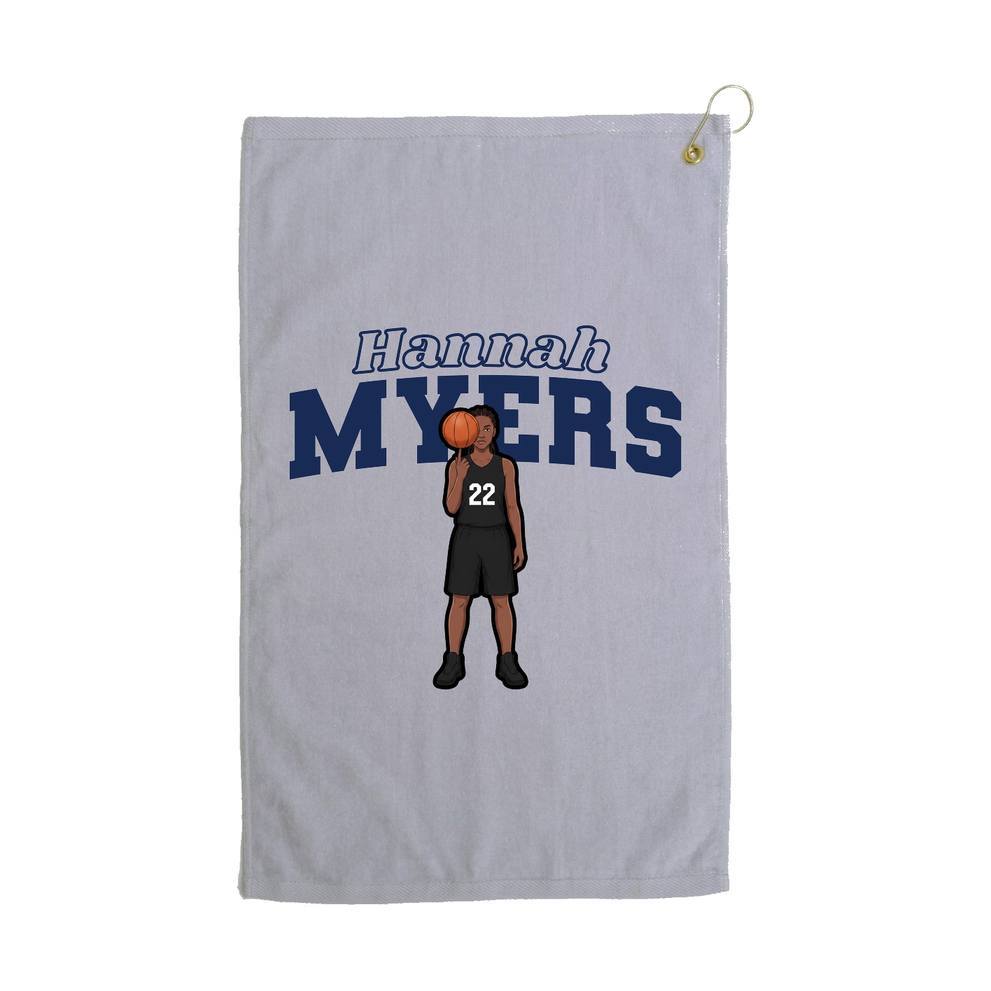 Golf Towel — Name Arch in Grey